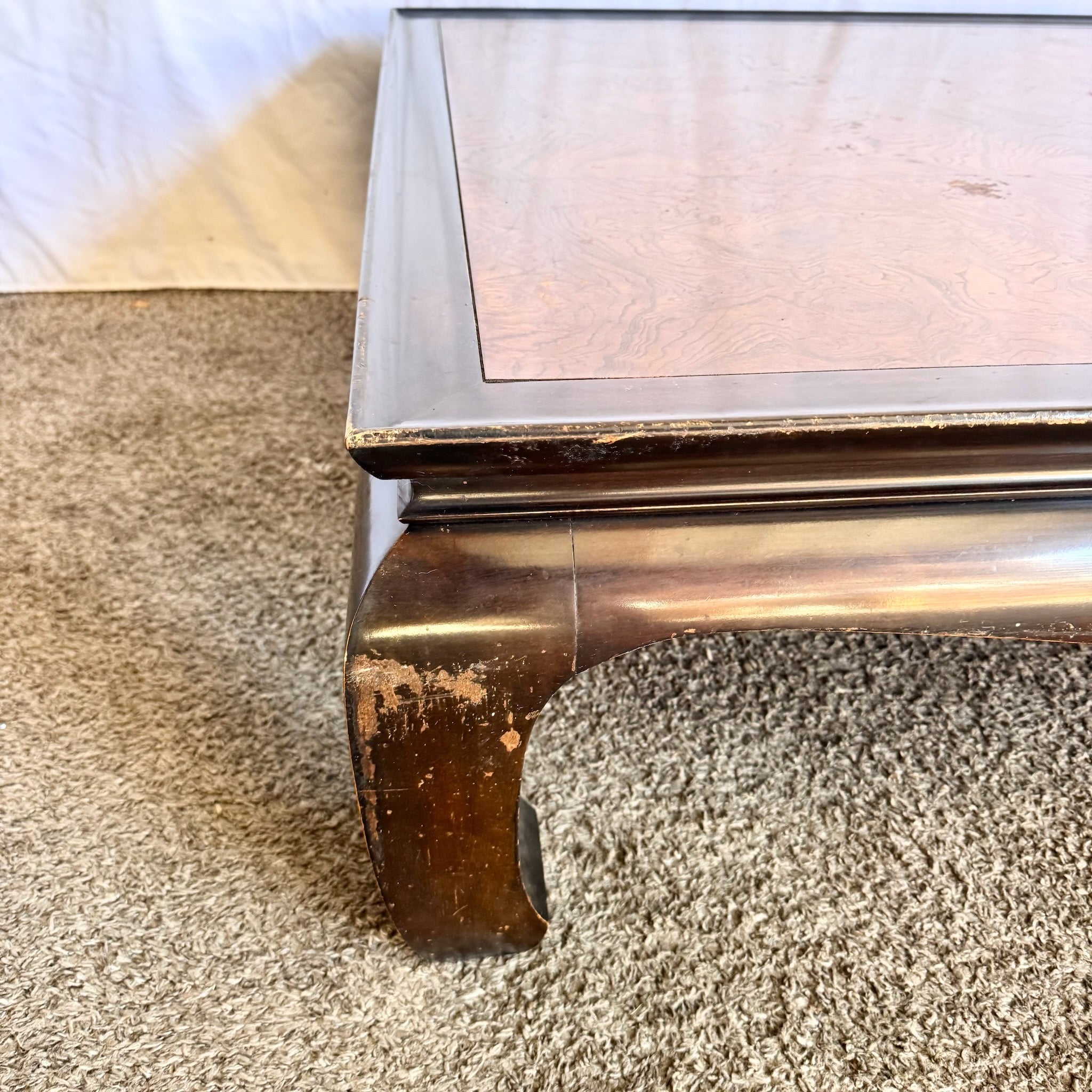 Vintage Ming Style Burl Wood Coffee Table