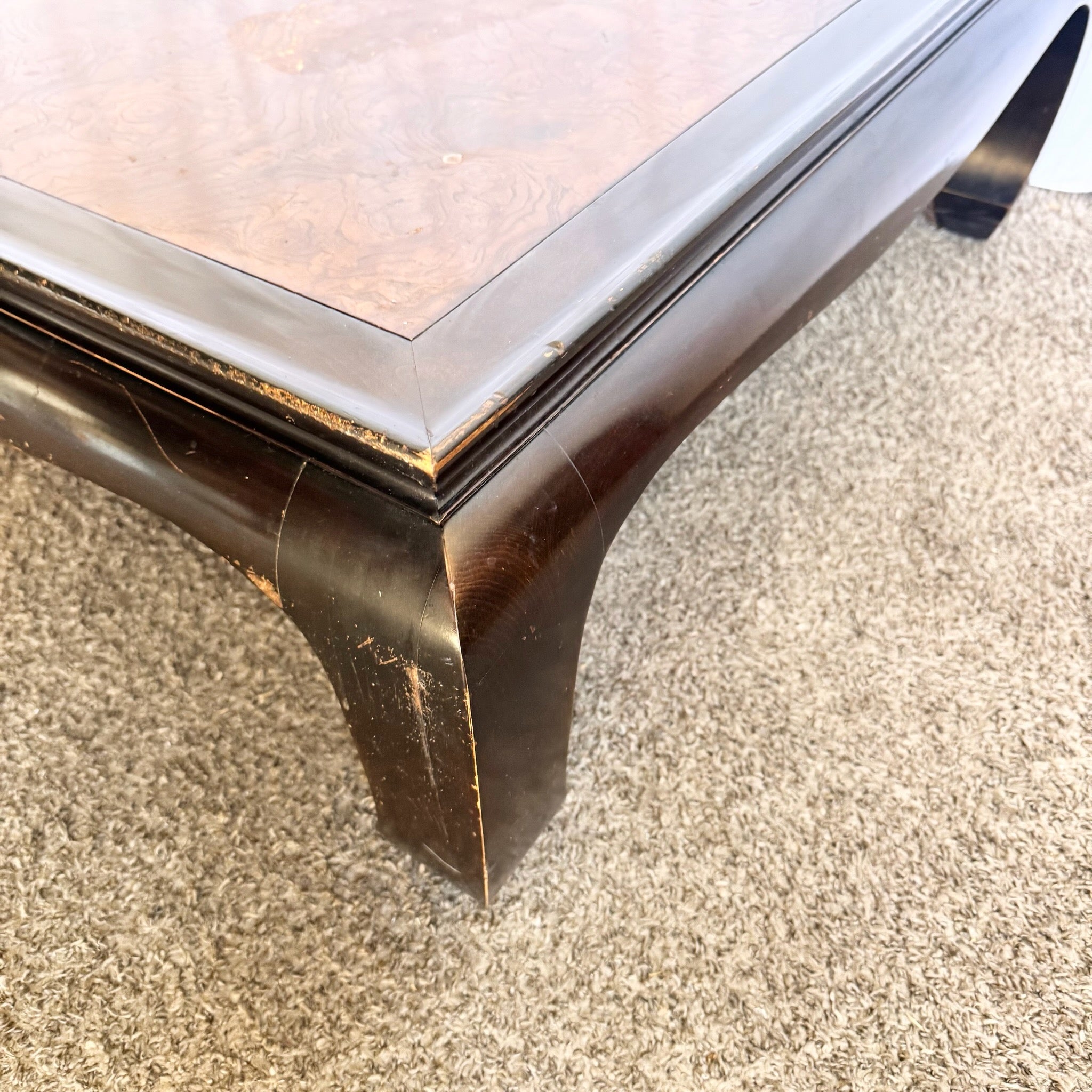 Vintage Ming Style Burl Wood Coffee Table