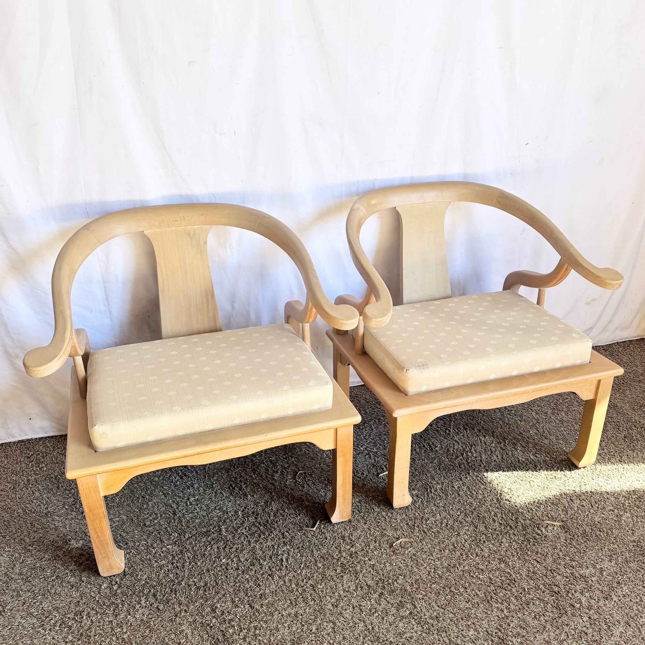Ming Style Wooden Horseshoe Chairs by Harris Marcus Furniture - A Pair