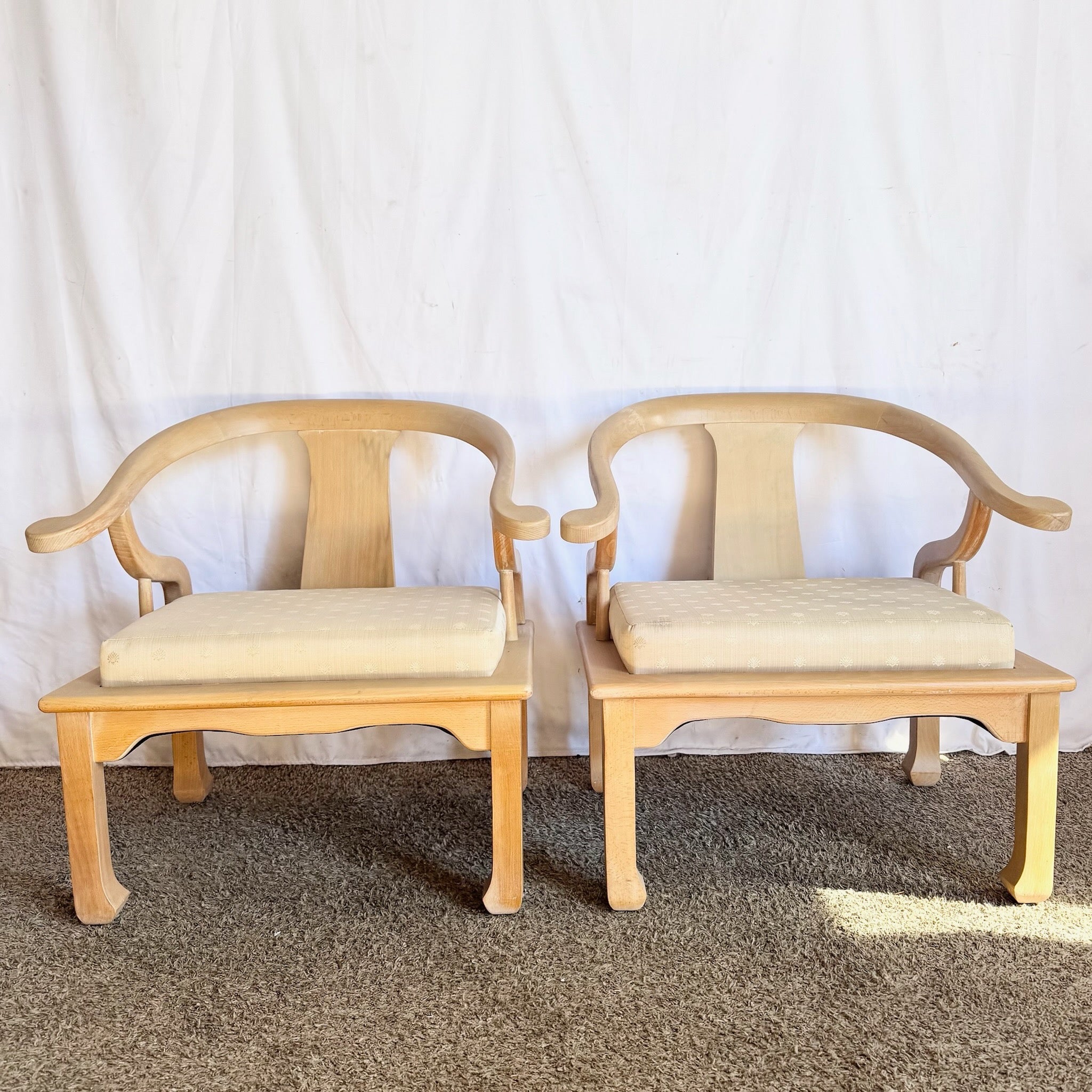 Ming Style Wooden Horseshoe Chairs by Harris Marcus Furniture - A Pair