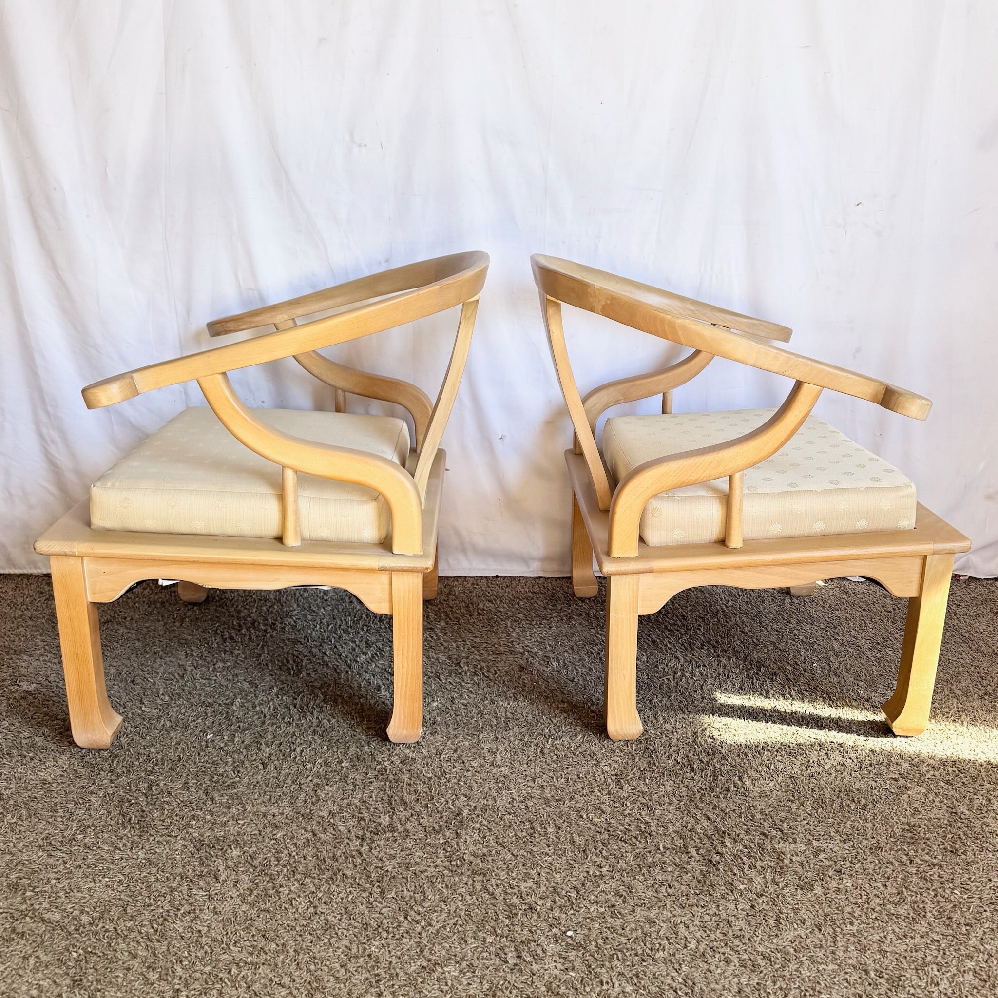 Ming Style Wooden Horseshoe Chairs by Harris Marcus Furniture - A Pair