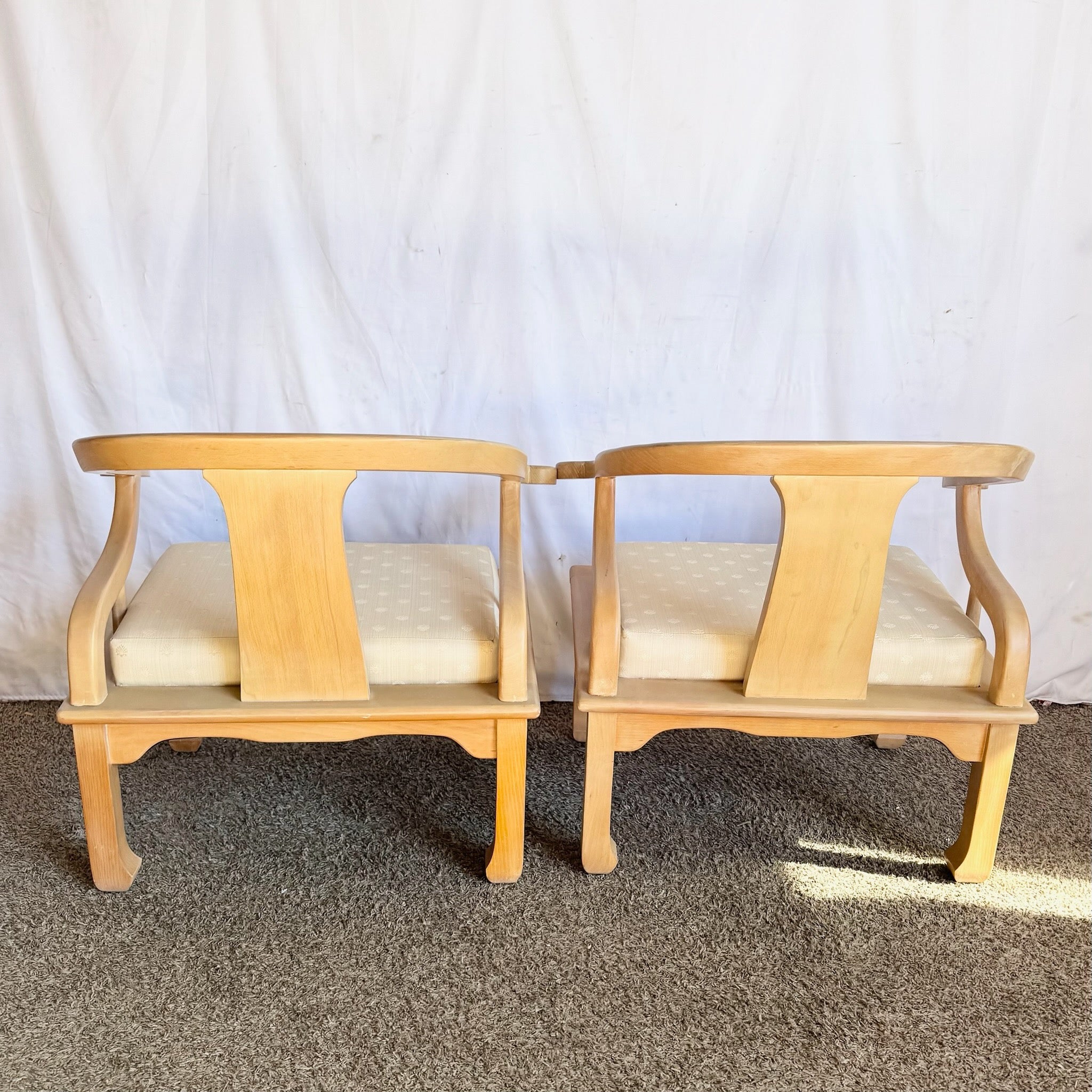 Ming Style Wooden Horseshoe Chairs by Harris Marcus Furniture - A Pair