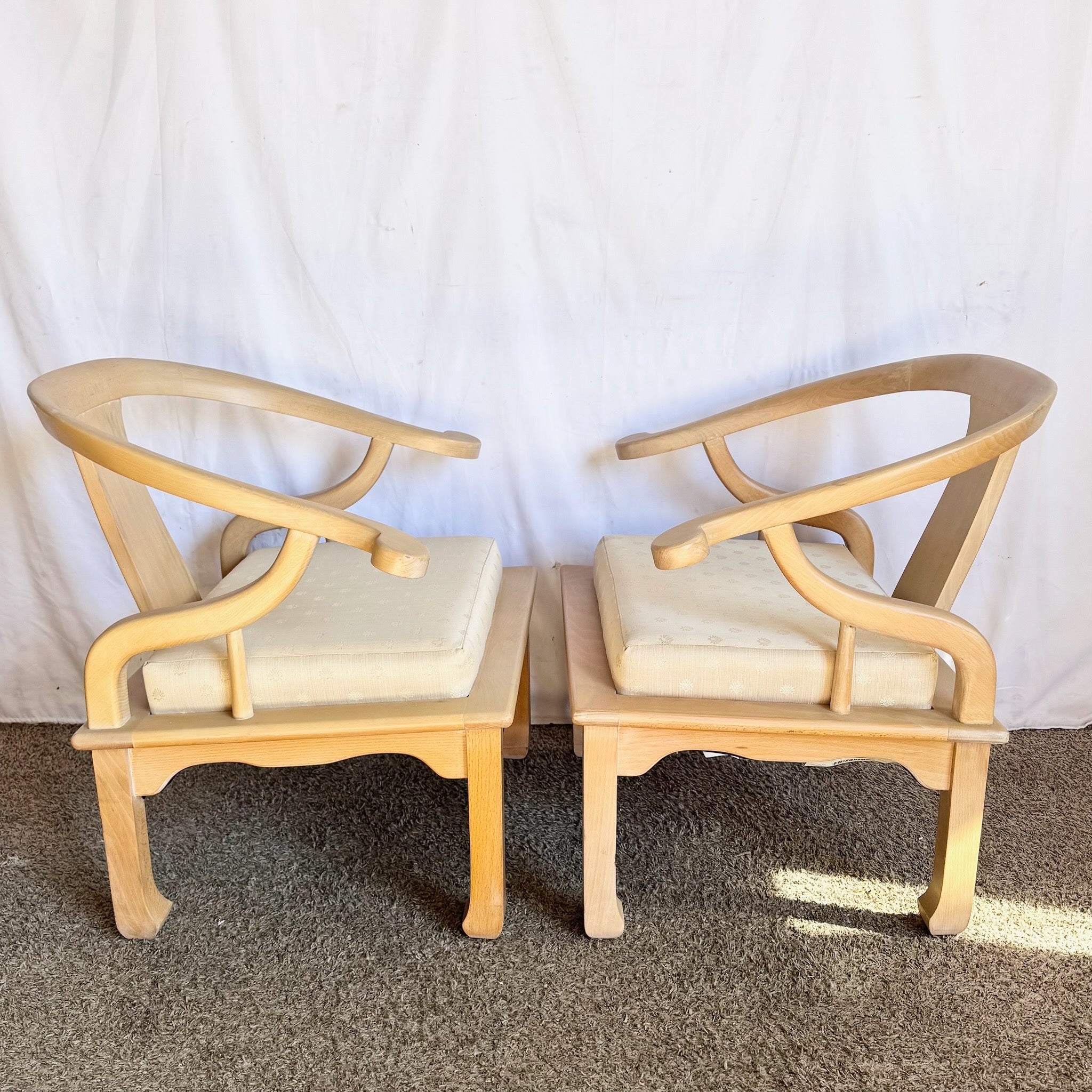 Ming Style Wooden Horseshoe Chairs by Harris Marcus Furniture - A Pair