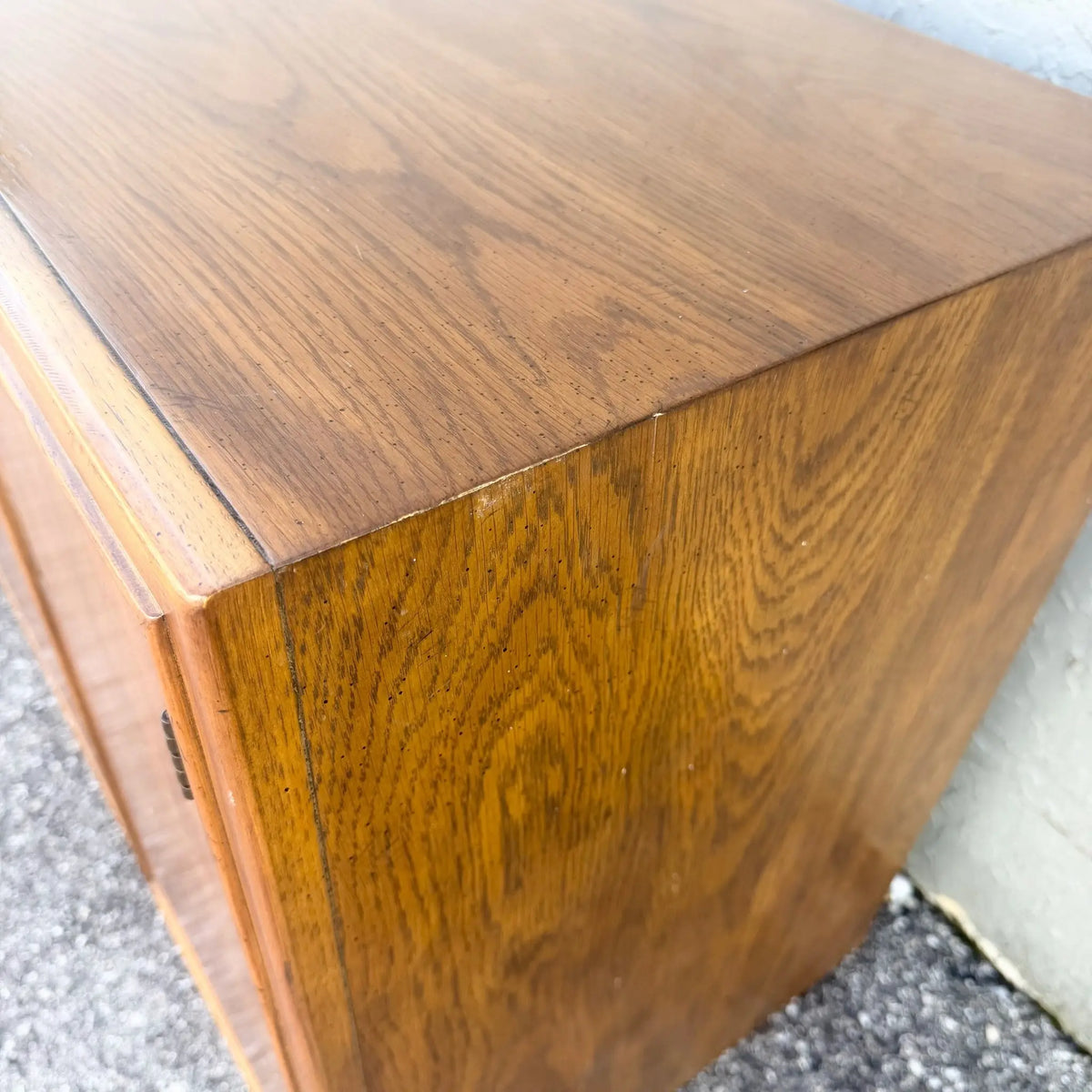 Vintage Campaign Credenza by Drexel Dolphin & Flamingo