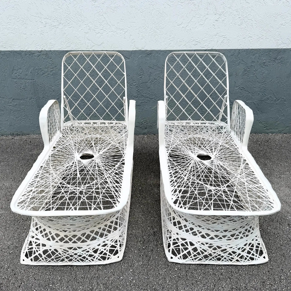 Mid Century Modern Spun Fiberglass Chaise Lounges - A Pair Dolphin & Flamingo