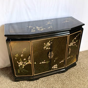 Chinese Black Lacquered Hand Painted Credenza/Sideboard