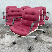 1988 Vintage Tufted Office Chairs by Steelcase - Set of 6 Dolphin & Flamingo