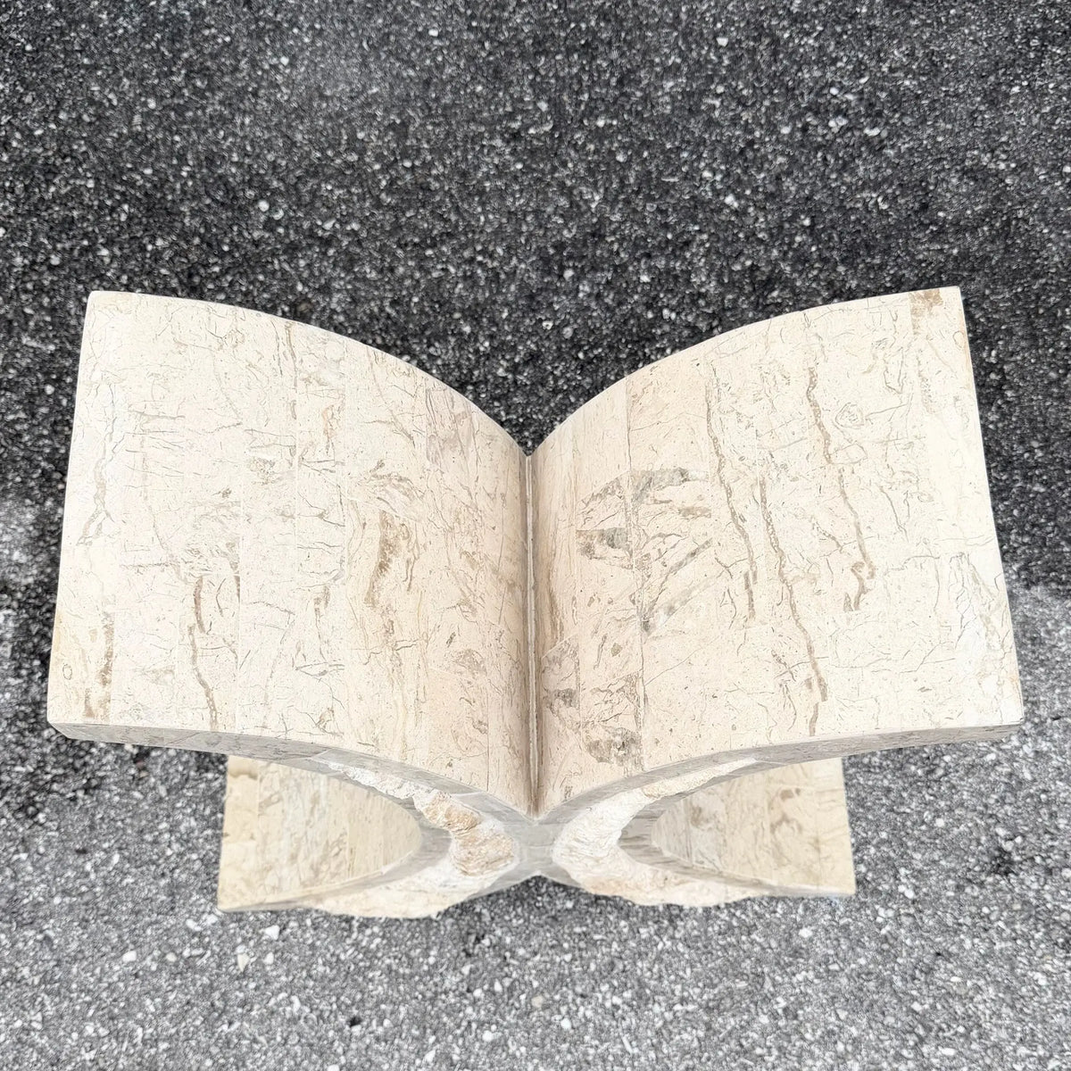 Postmodern Tessellated Stone Side Table Base Dolphin & Flamingo