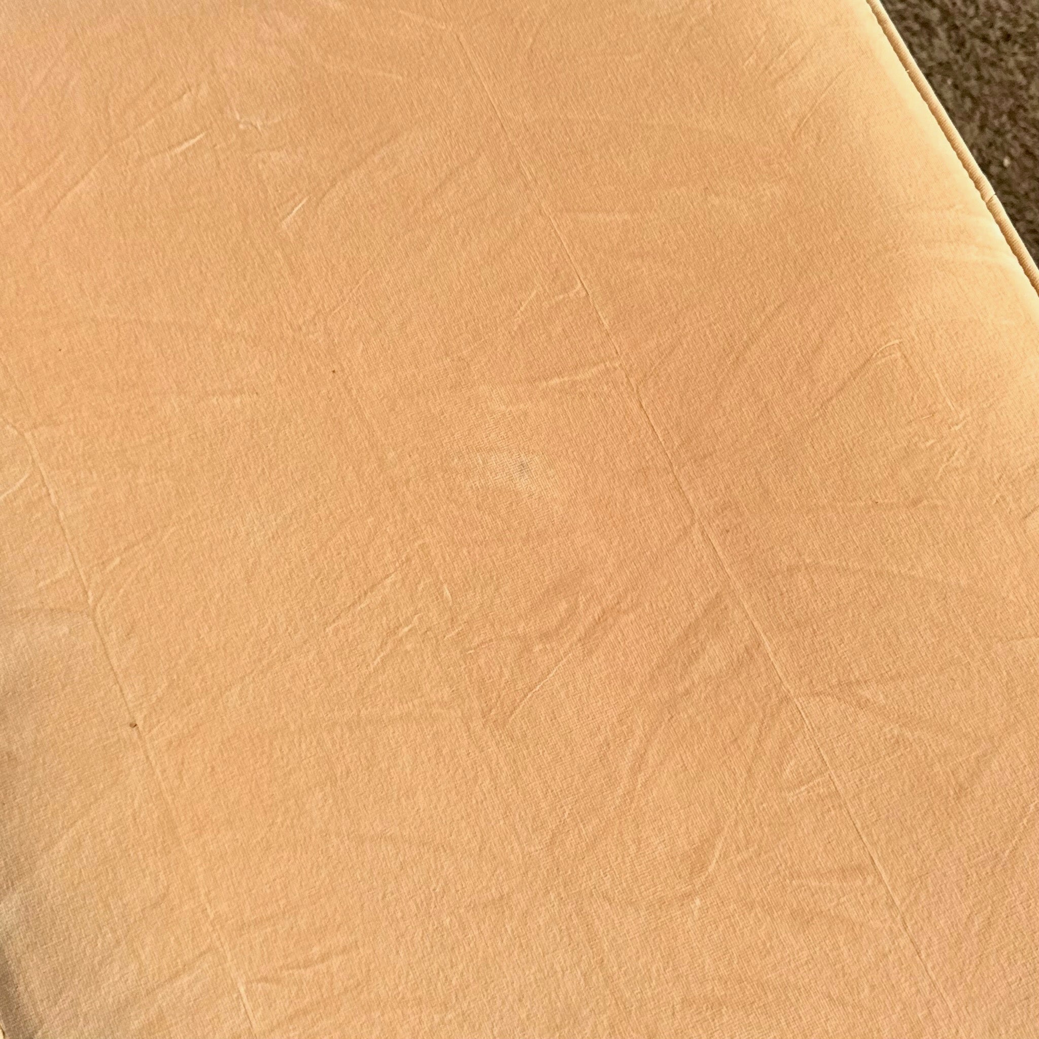 Post Modern Peach Velvet Fabric Waterfall Bench Dolphin & Flamingo