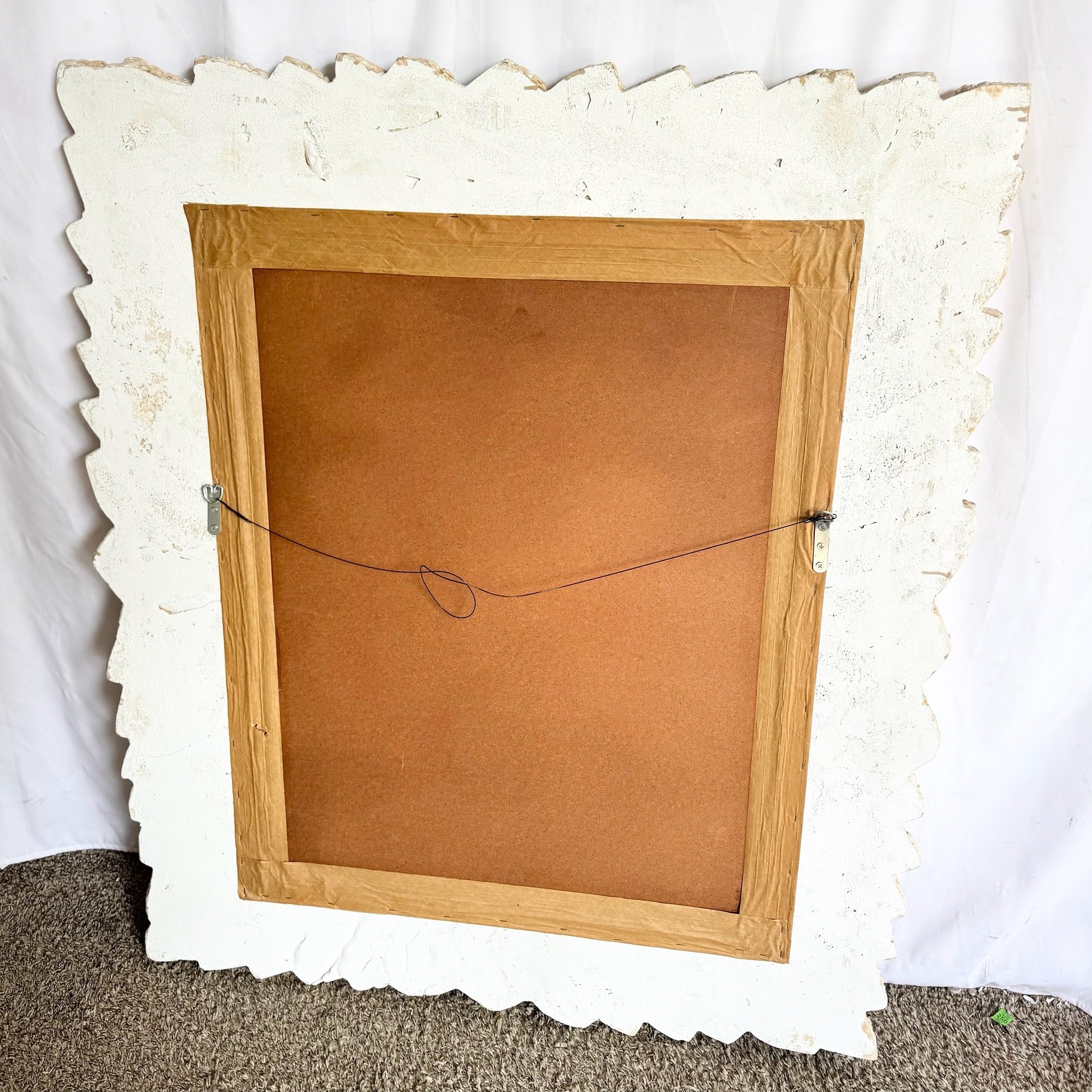 Vintage Boho Chic Faux Bamboo and Banana Leaf Wall Mirror Dolphin & Flamingo
