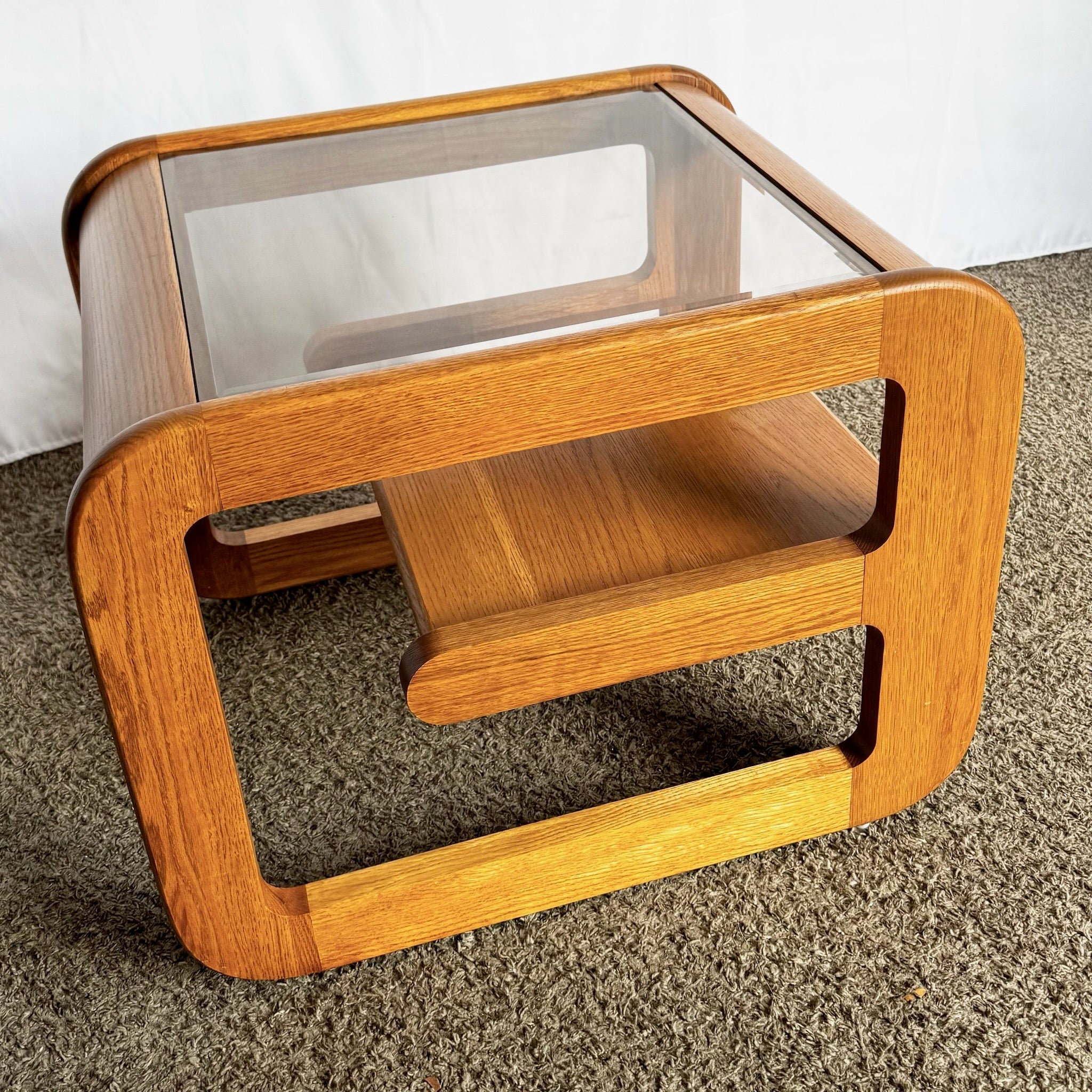 Mid Century Modern Lou Hodges Oak Wood Side Table