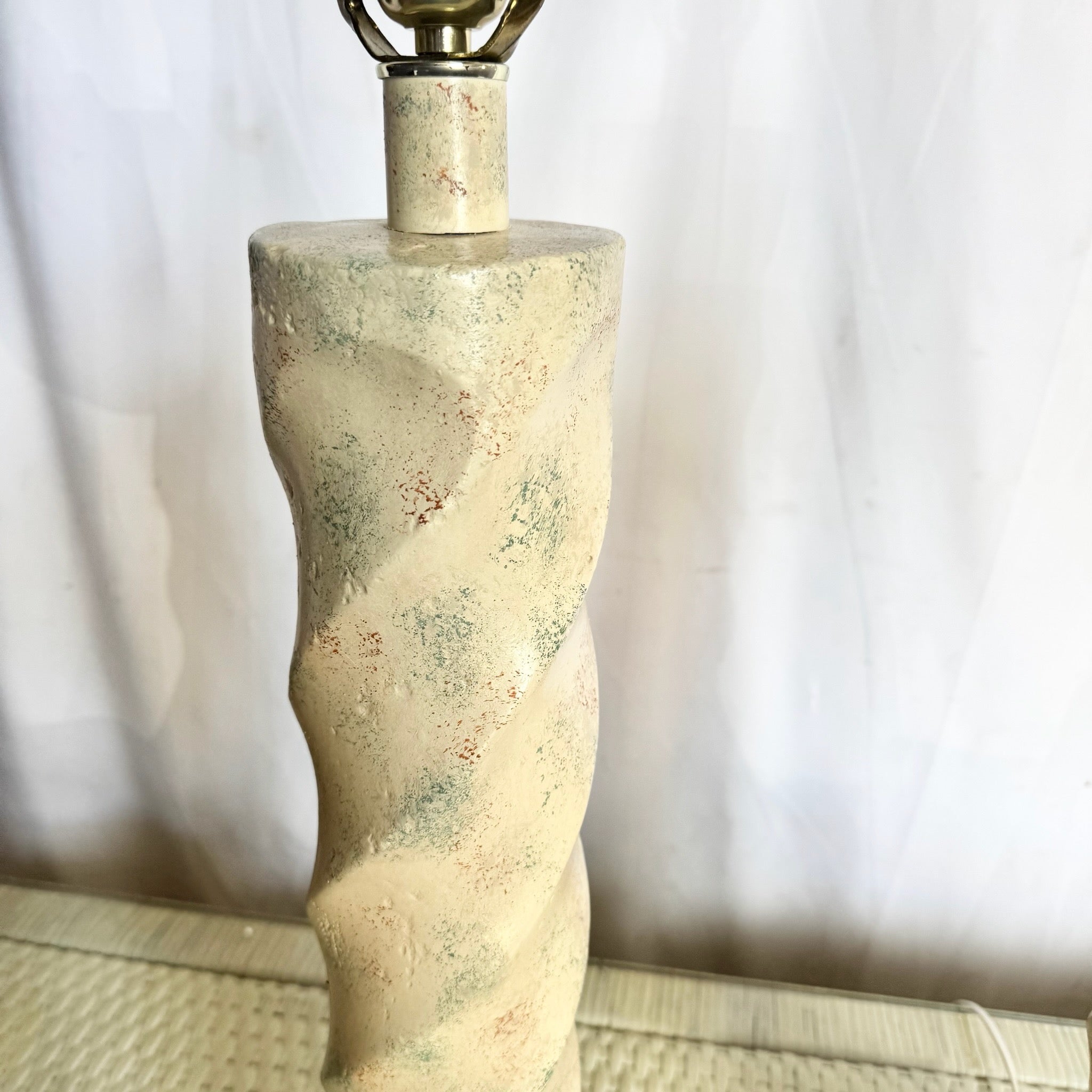 Postmodern Ceramic Swirl Table Lamps, Michael Taylor Style - A Pair Dolphin & Flamingo