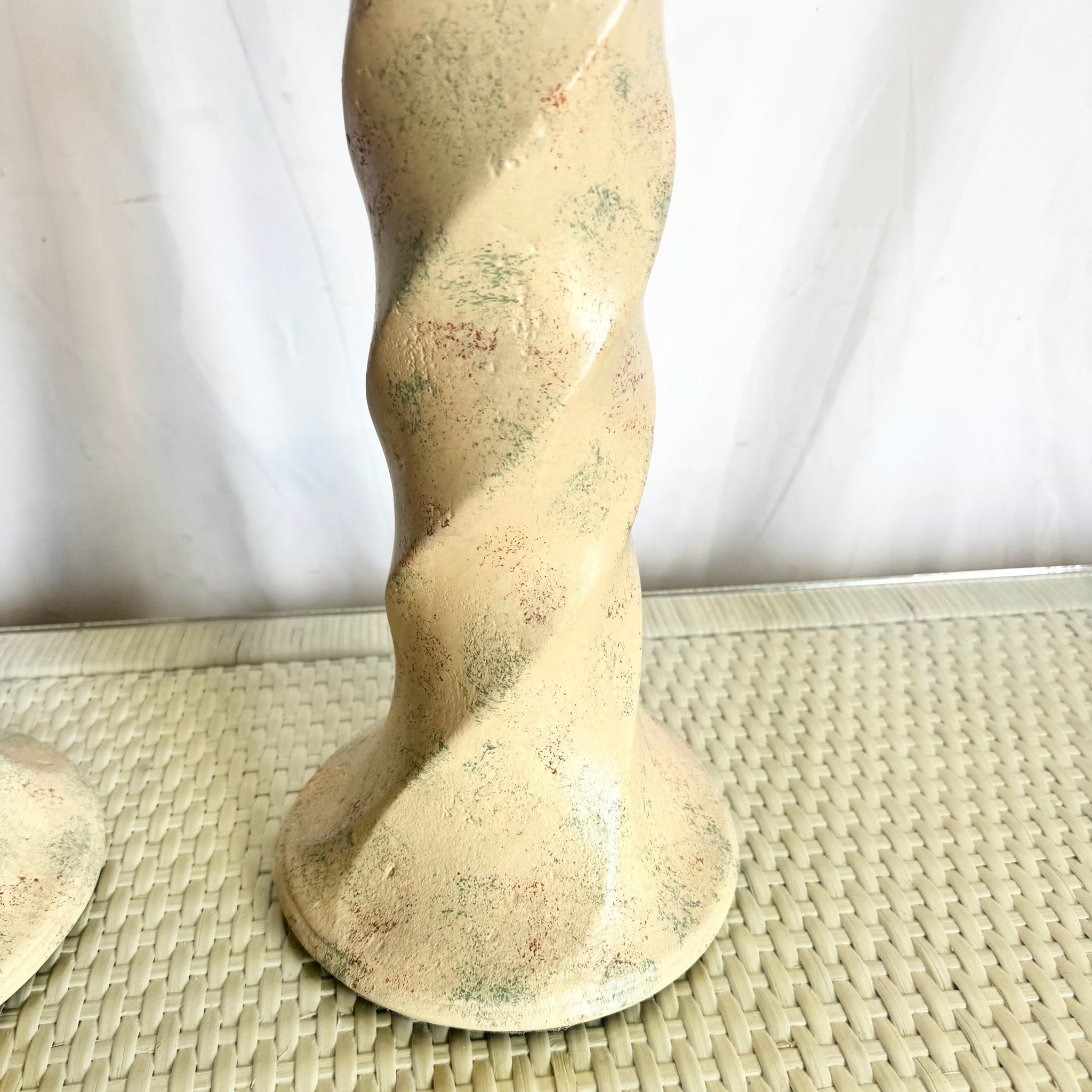 Postmodern Ceramic Swirl Table Lamps, Michael Taylor Style - A Pair Dolphin & Flamingo