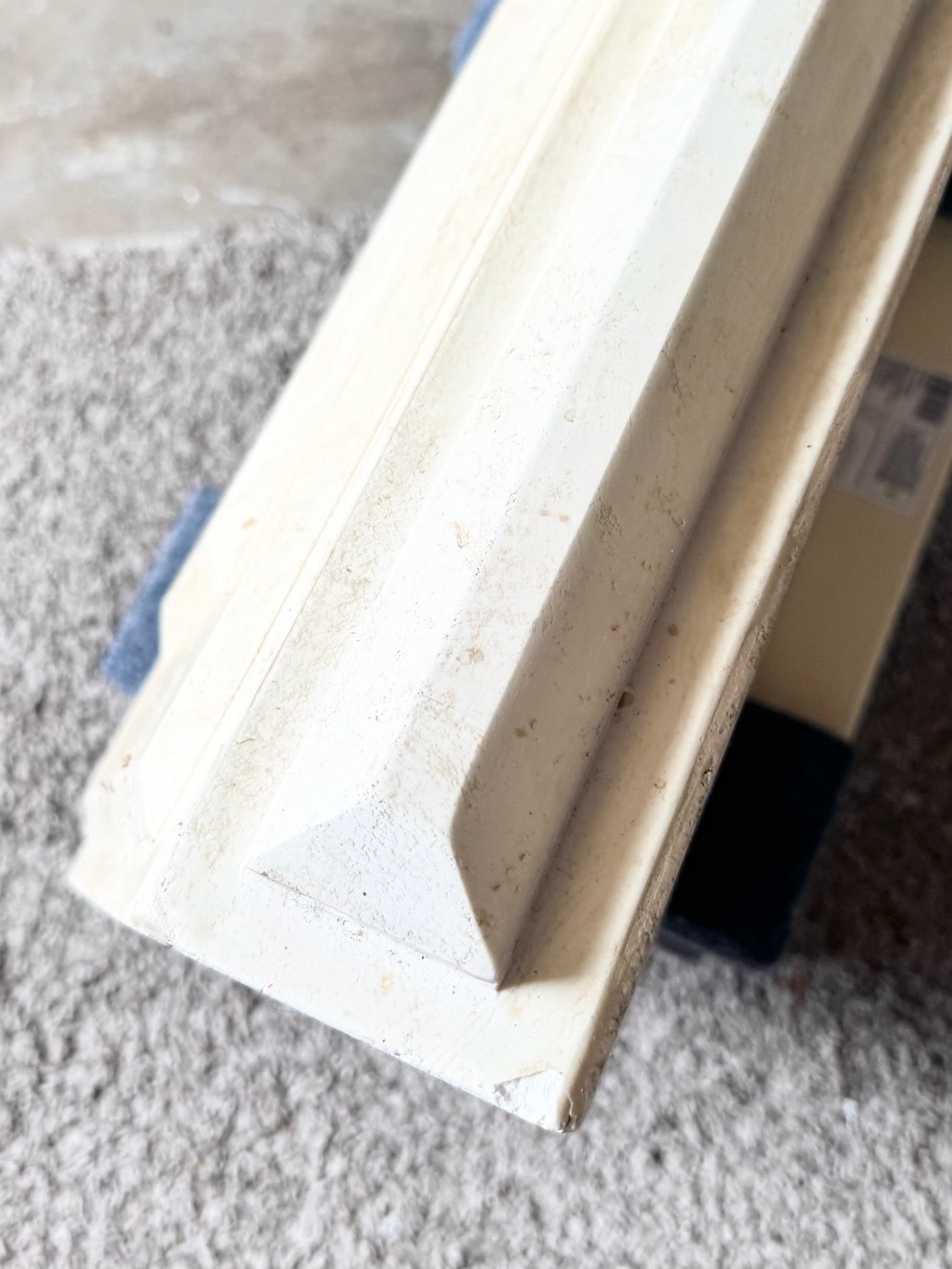 Vintage Glass Top Travertine Pedestal Console Table Dolphin & Flamingo