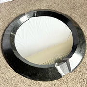 Art Deco Black Tessellated Stone and Chrome Mirror, Mainland Smith Style Dolphin & Flamingo