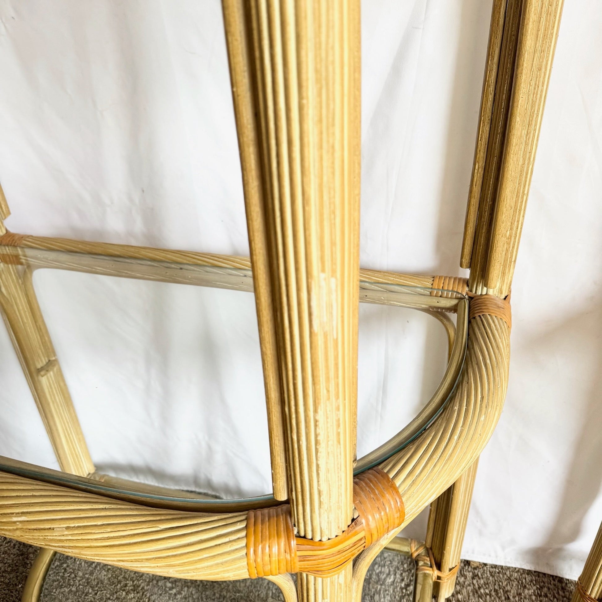 Boho Chic Pencil Reed Etageres - A Pair Dolphin & Flamingo