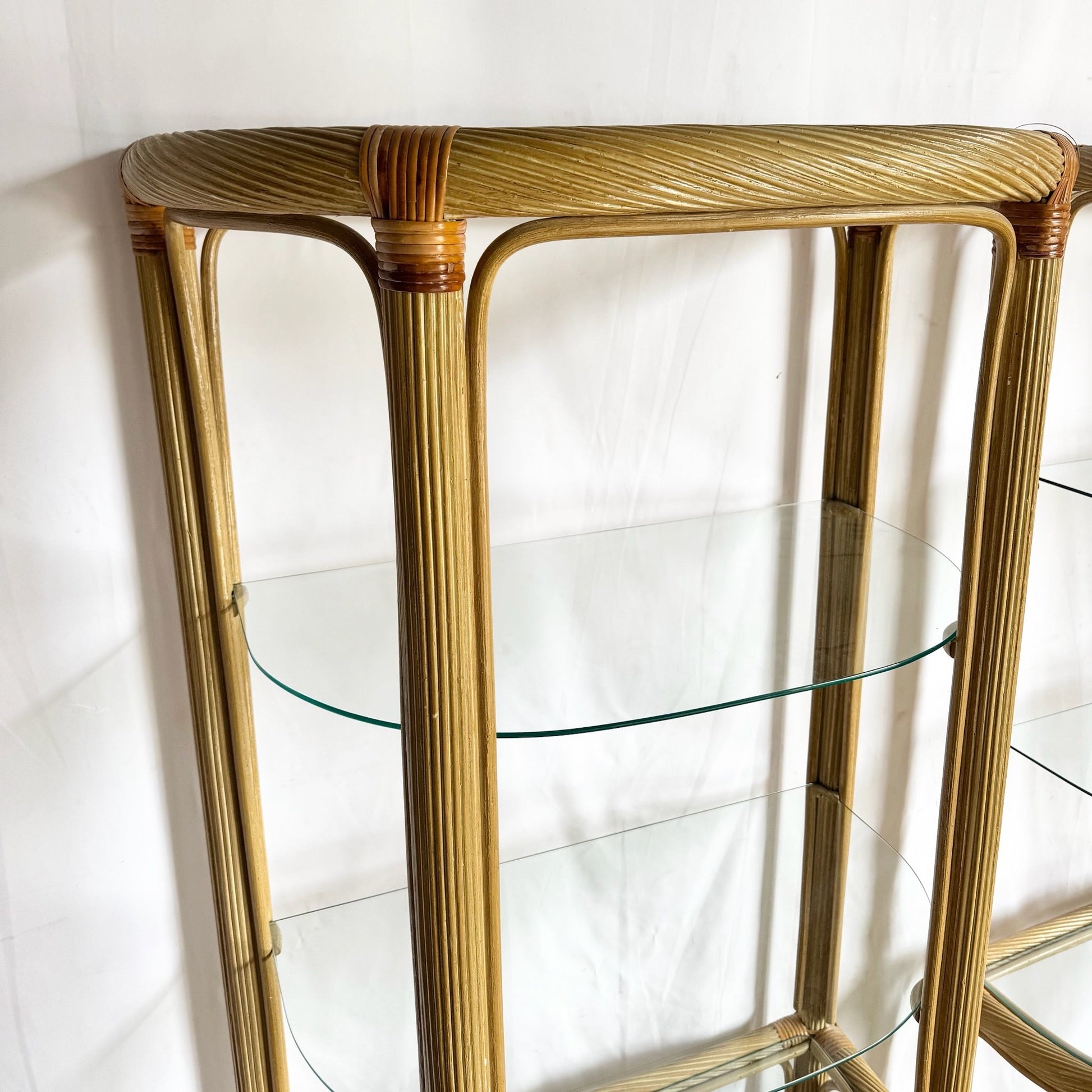 Boho Chic Pencil Reed Etageres - A Pair Dolphin & Flamingo