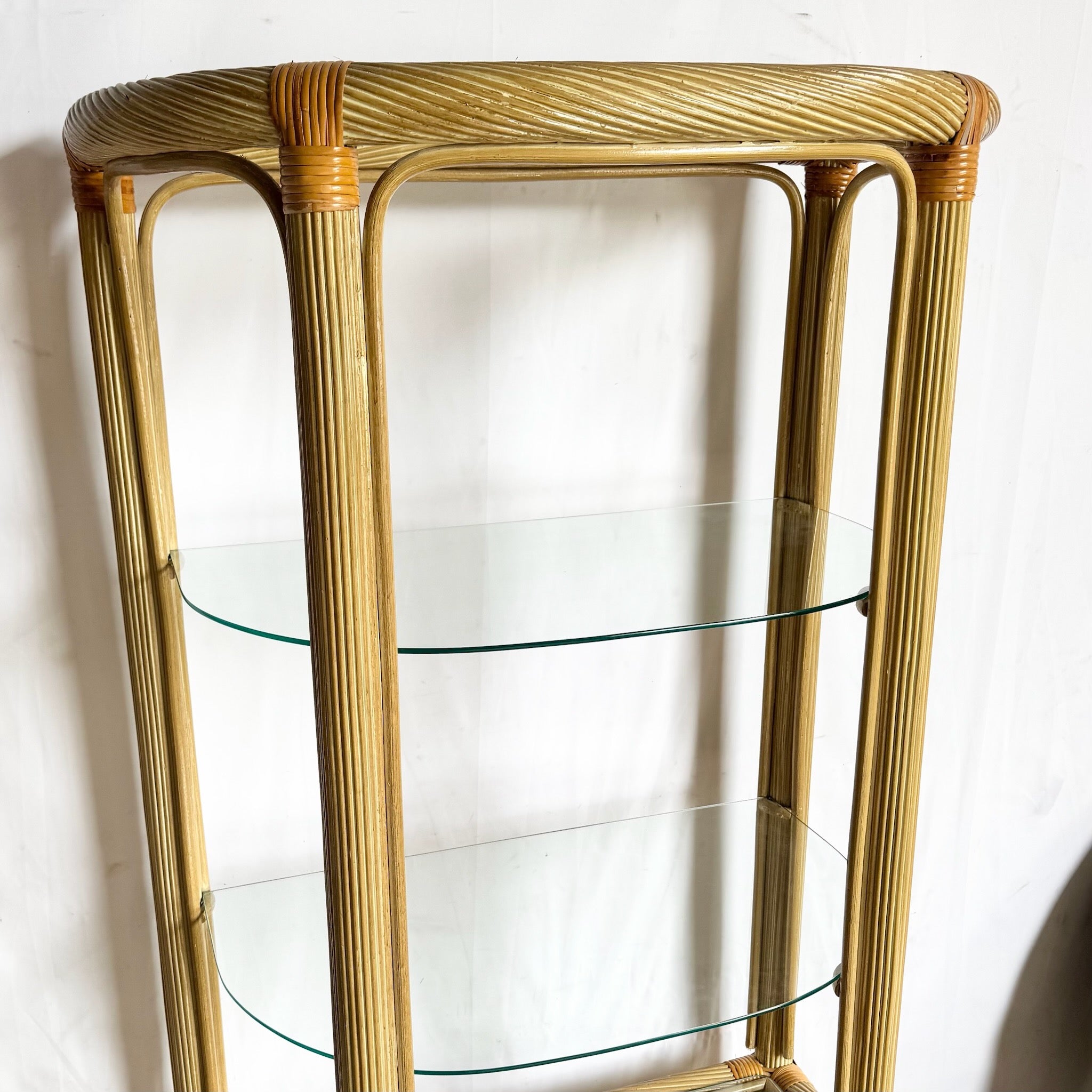 Boho Chic Pencil Reed Etageres - A Pair Dolphin & Flamingo