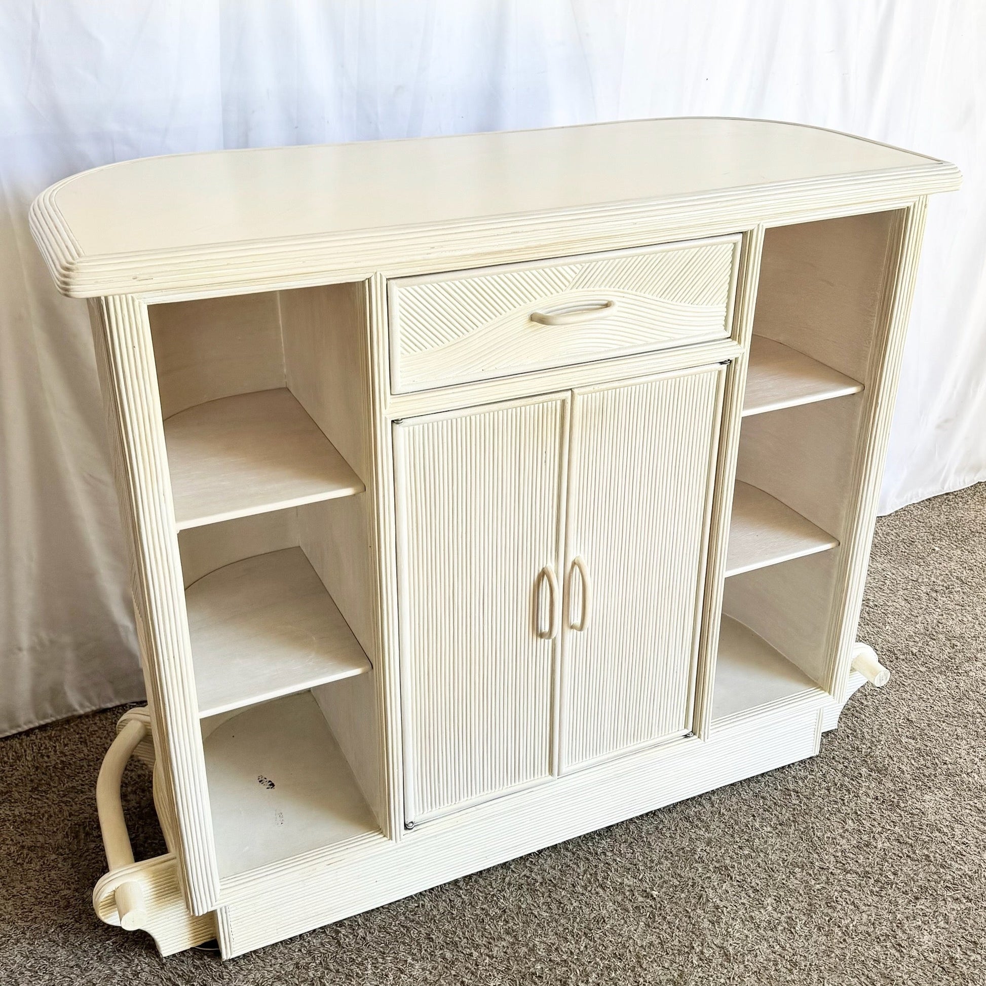 Vintage Boho Chic Wavy Pencil Reed Dry Bar Dolphin & Flamingo