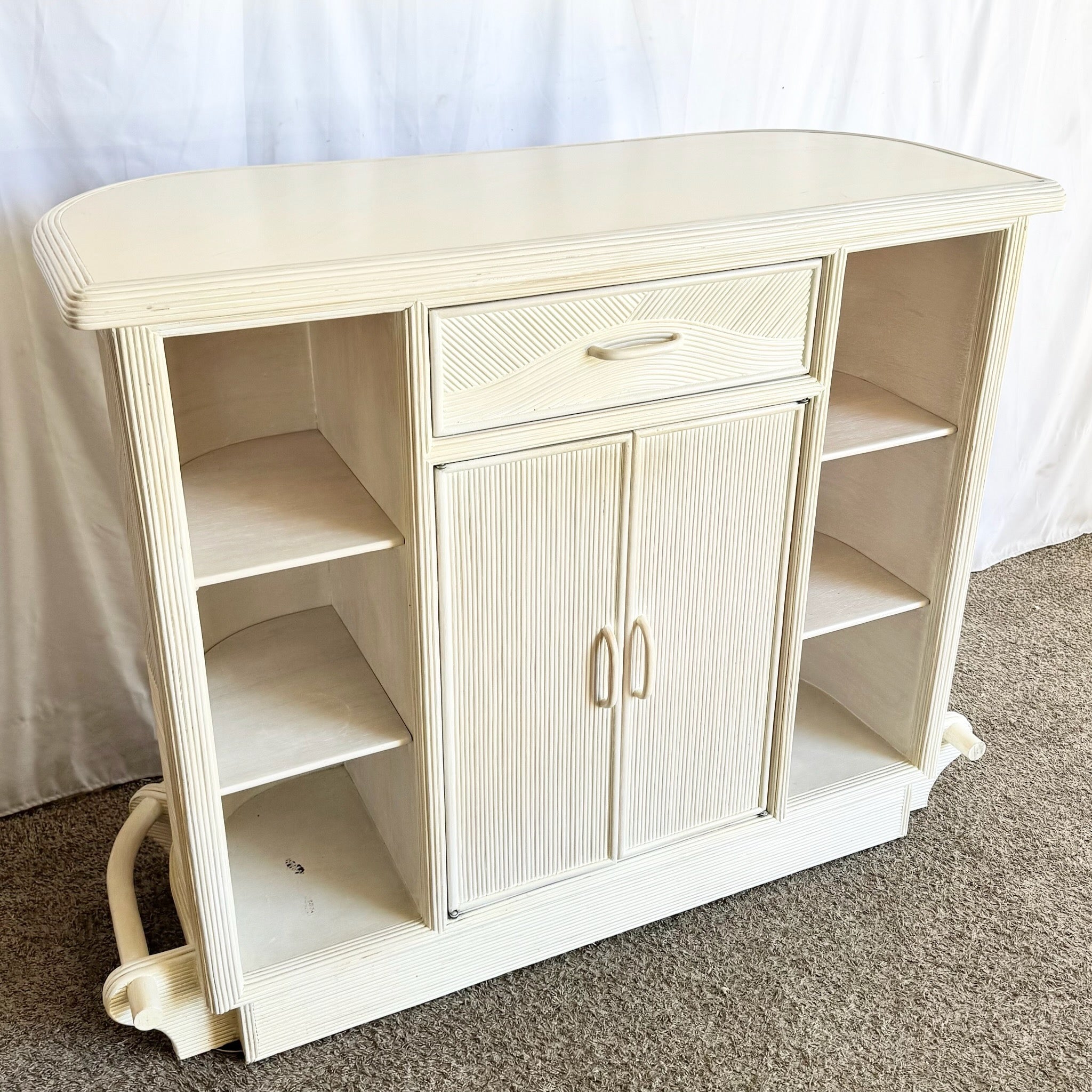 Vintage Boho Chic Wavy Pencil Reed Dry Bar Dolphin & Flamingo