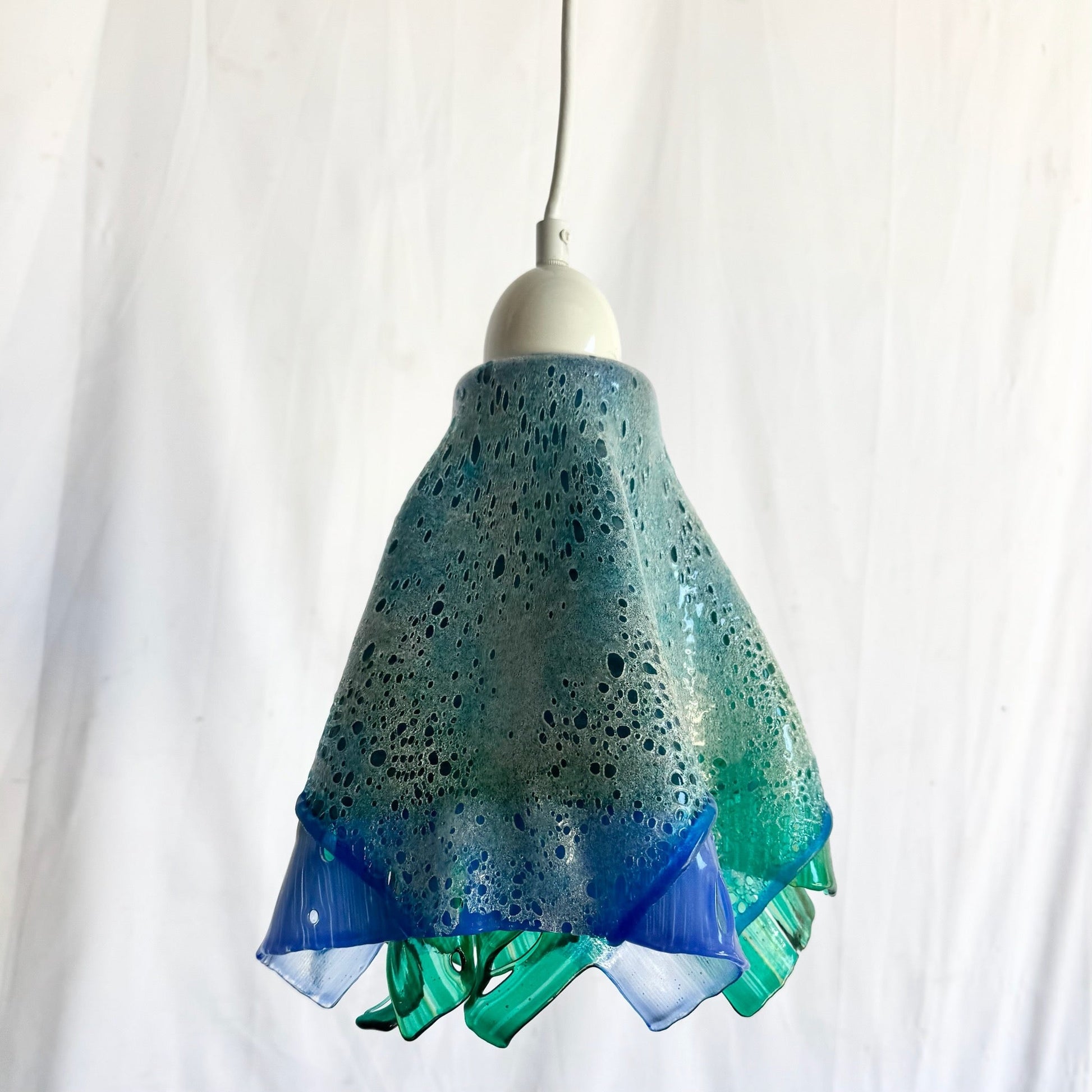Hand Made Blown Glass Pendant Lamp Dolphin & Flamingo