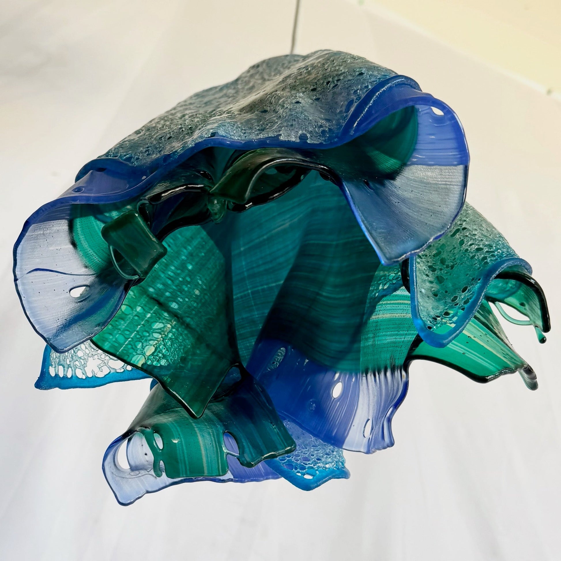 Hand Made Blown Glass Pendant Lamp Dolphin & Flamingo