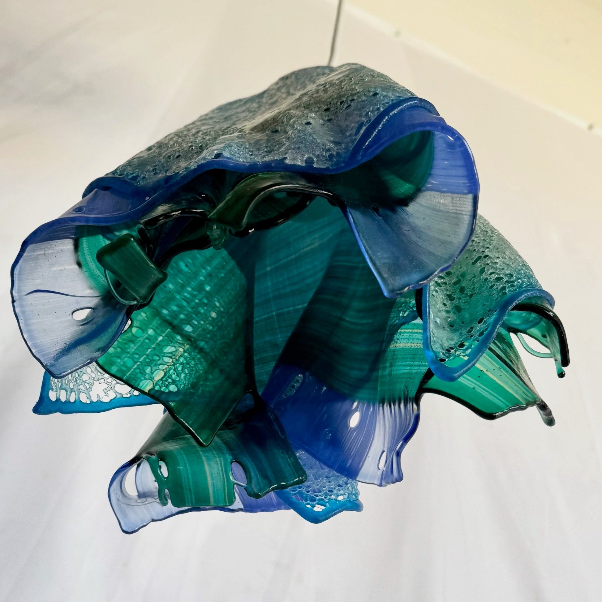 Hand Made Blown Glass Pendant Lamp Dolphin & Flamingo