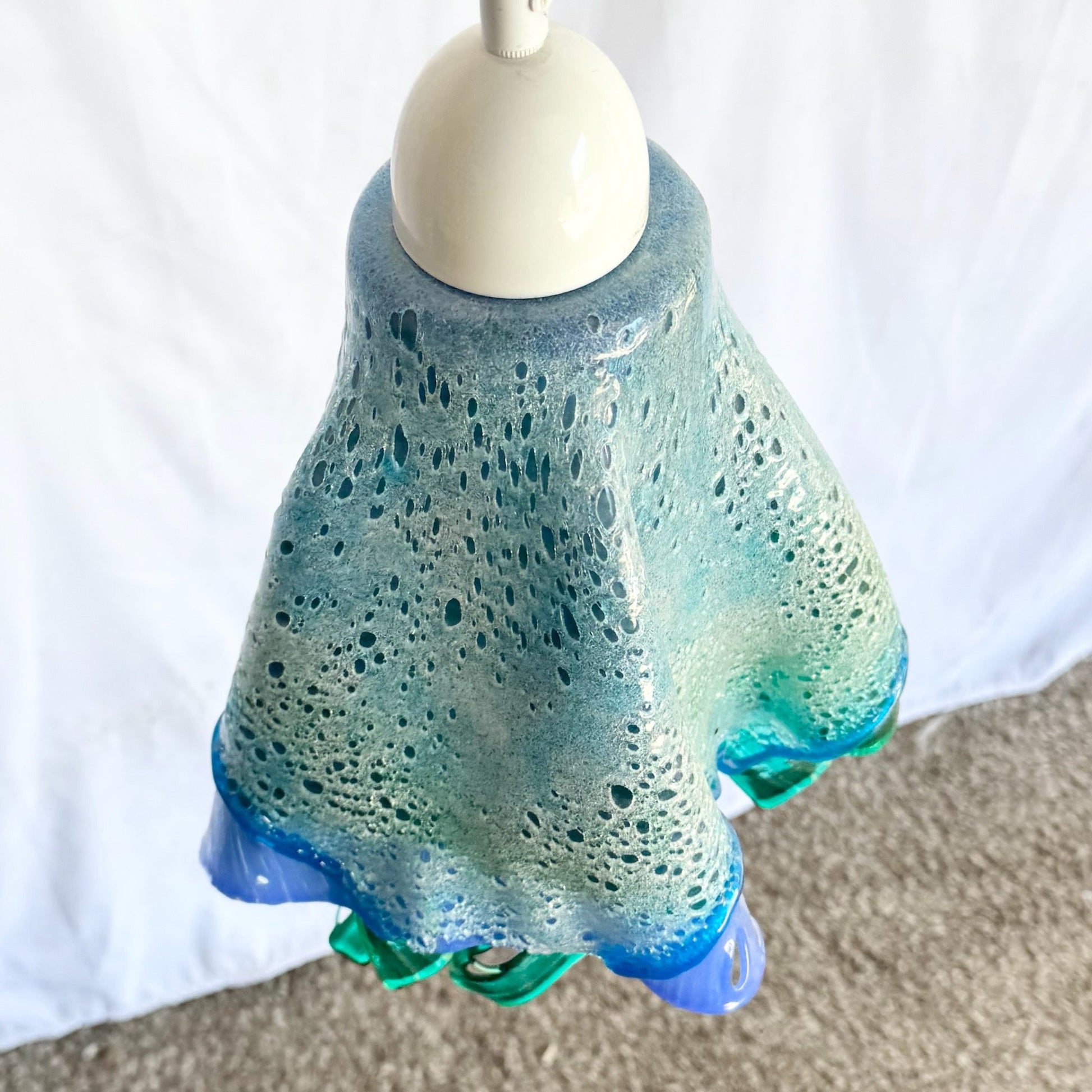 Hand Made Blown Glass Pendant Lamp Dolphin & Flamingo