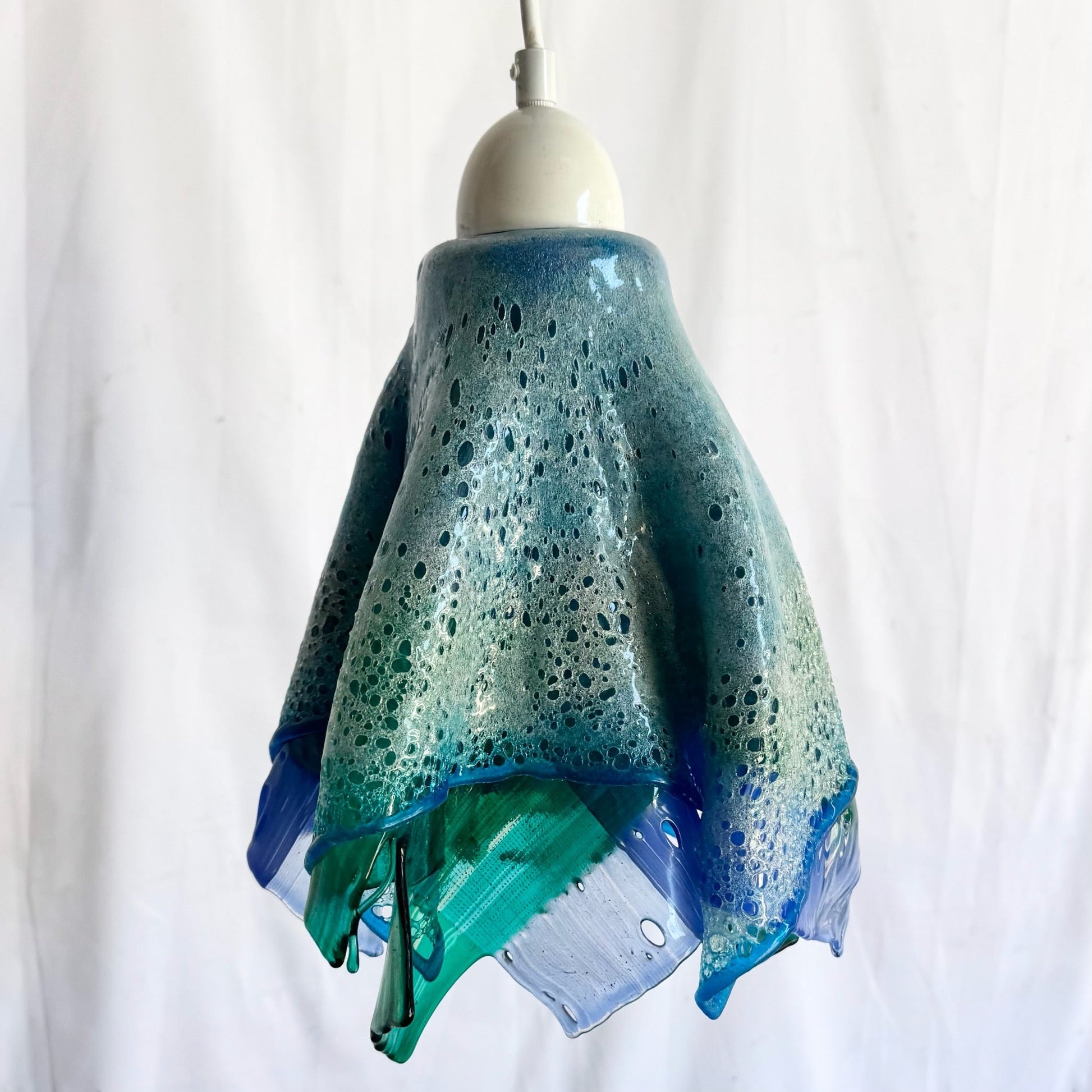 Hand Made Blown Glass Pendant Lamp Dolphin & Flamingo