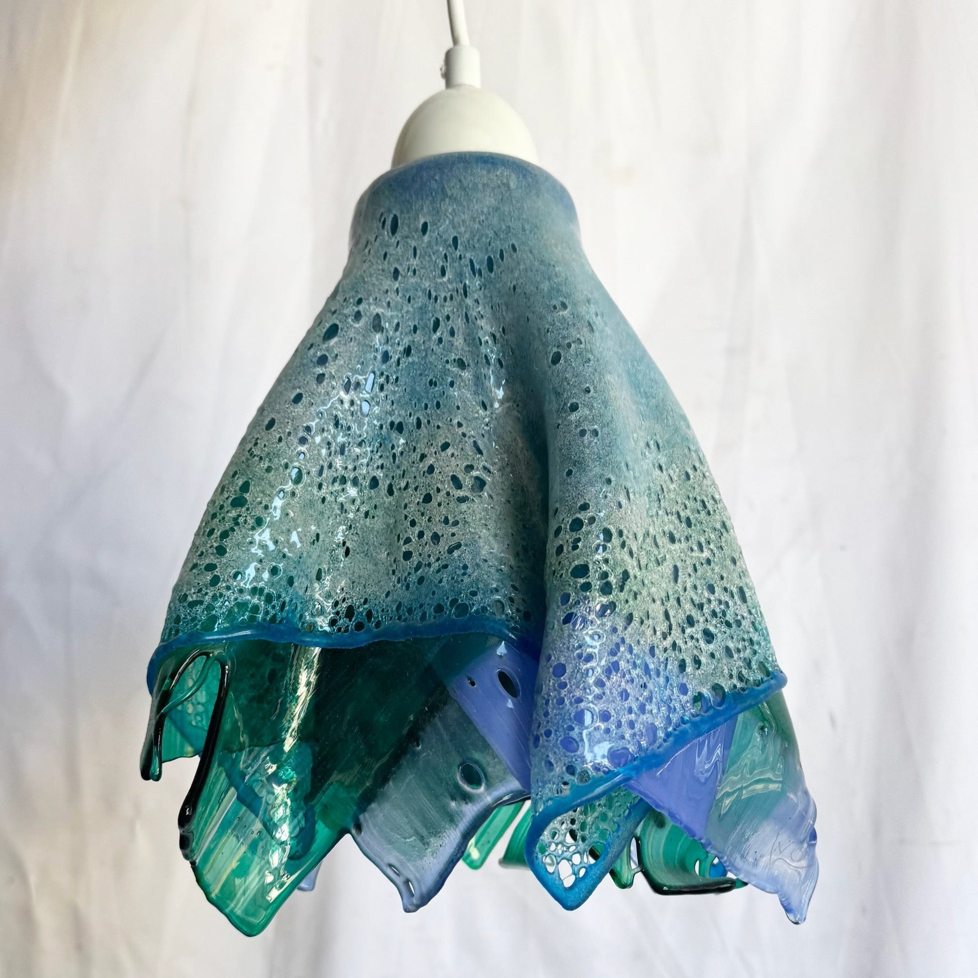 Hand Made Blown Glass Pendant Lamp Dolphin & Flamingo