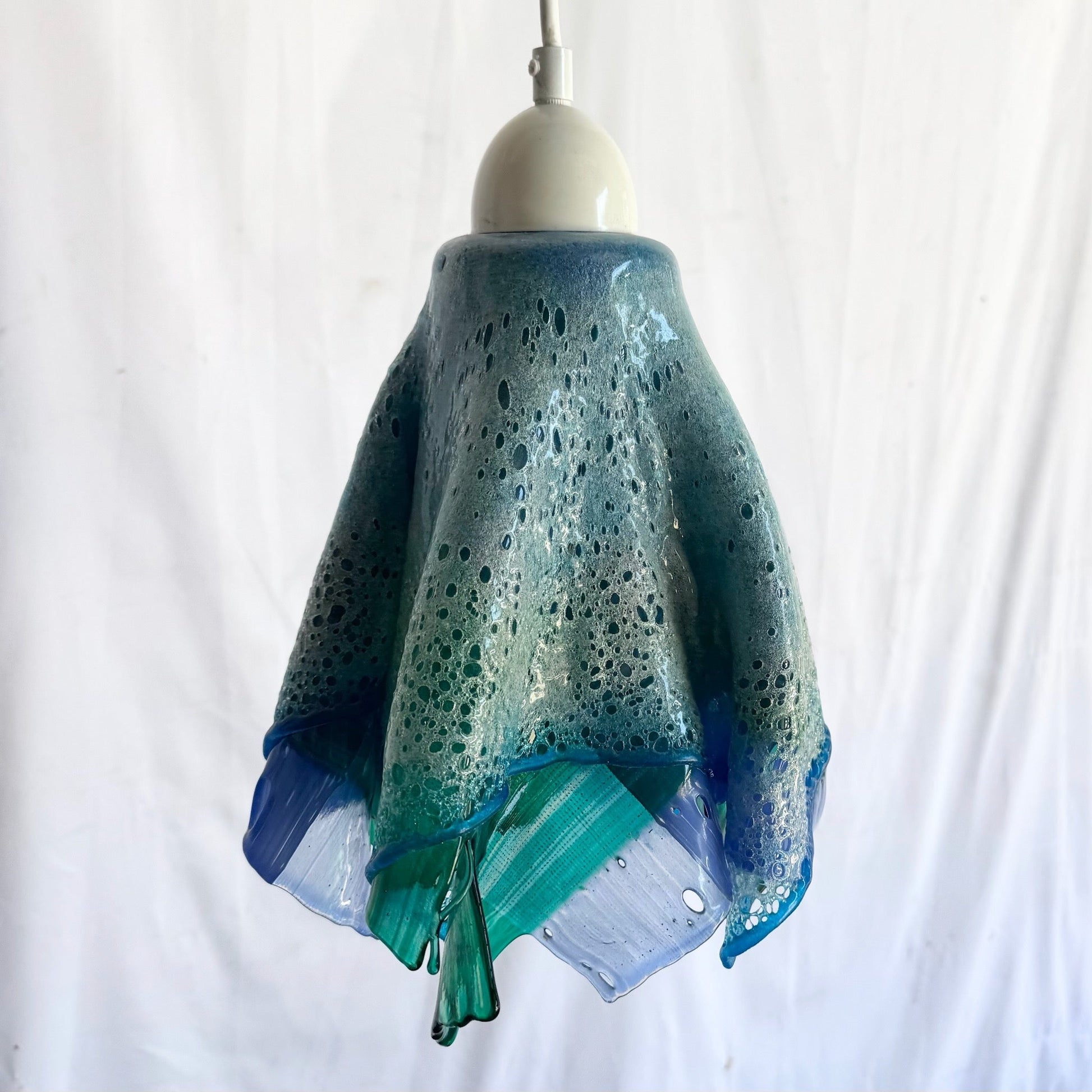 Hand Made Blown Glass Pendant Lamp Dolphin & Flamingo