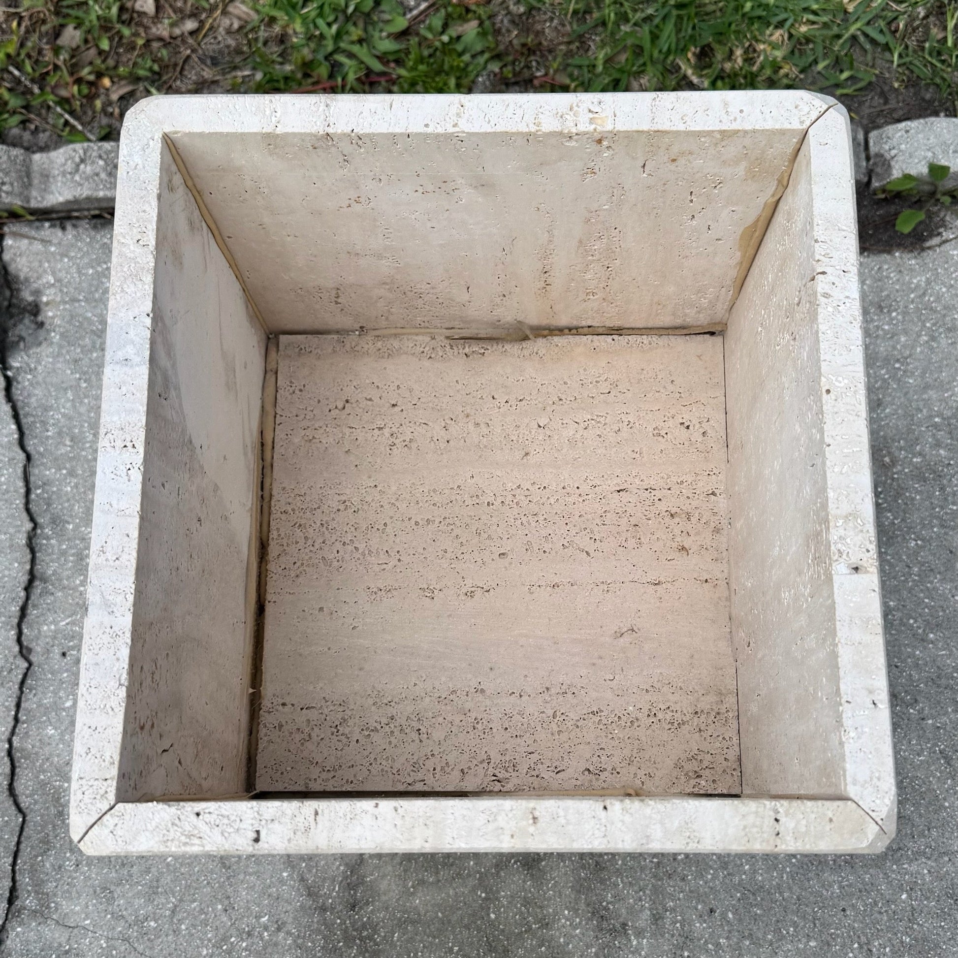 Vintage Italian Travertine Side Table Dolphin & Flamingo