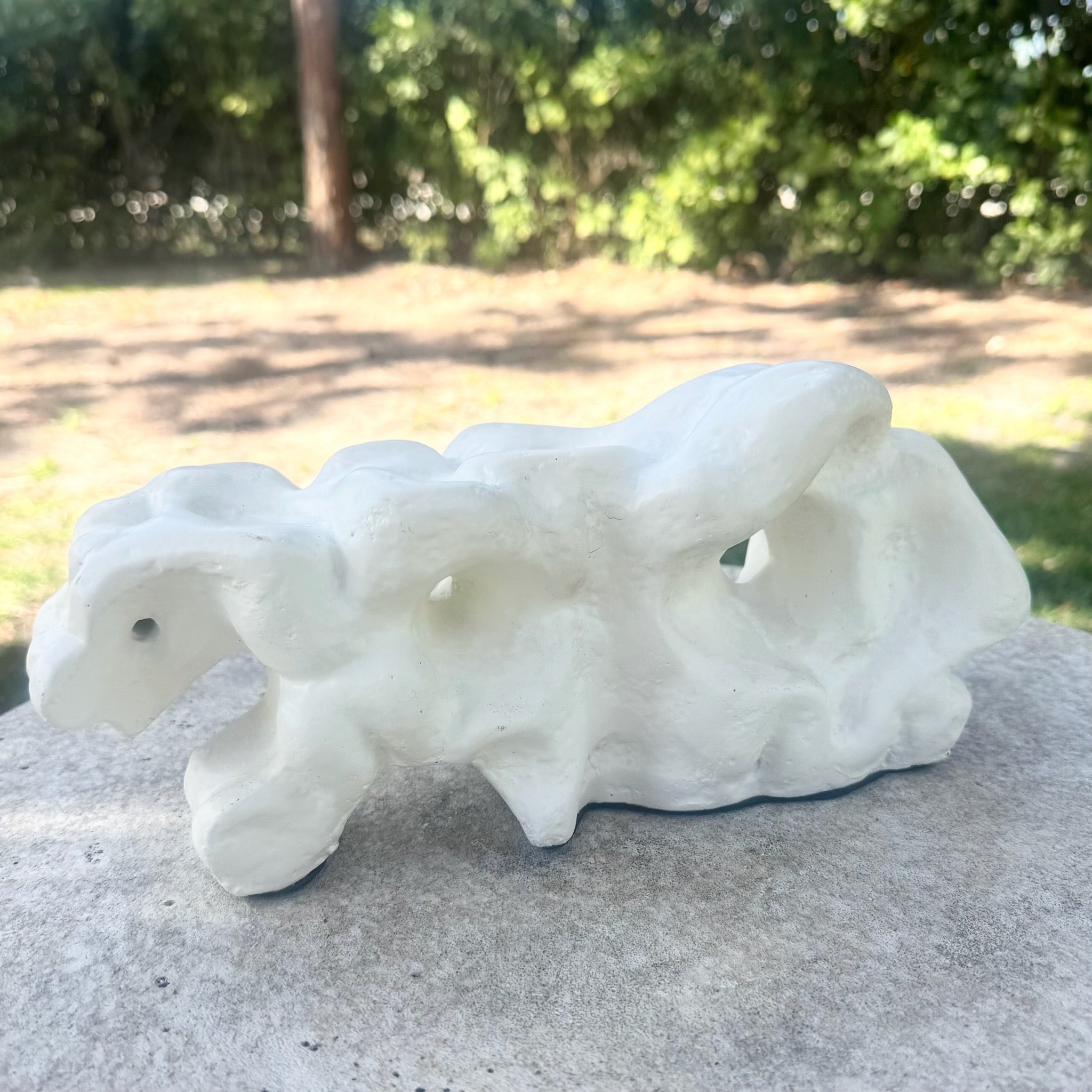 Minimalist Abstract Textured Plaster Sculpture Dolphin & Flamingo