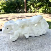 Minimalist Abstract Textured Plaster Sculpture Dolphin & Flamingo