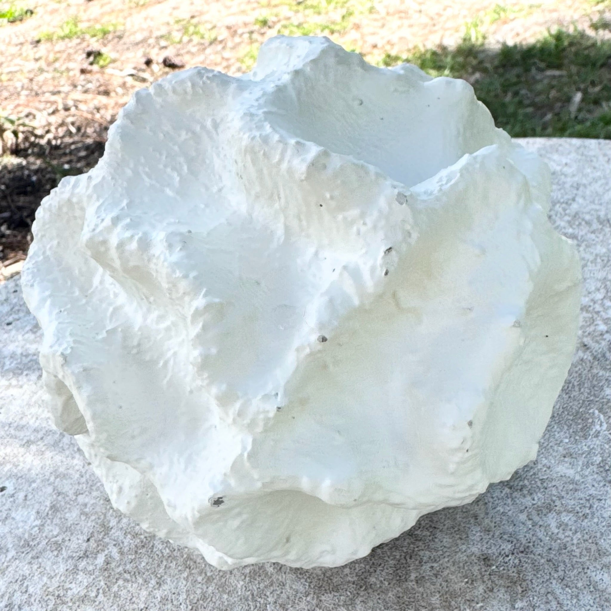 Minimalist Abstract Textured Spherical Plaster Sculpture Dolphin & Flamingo