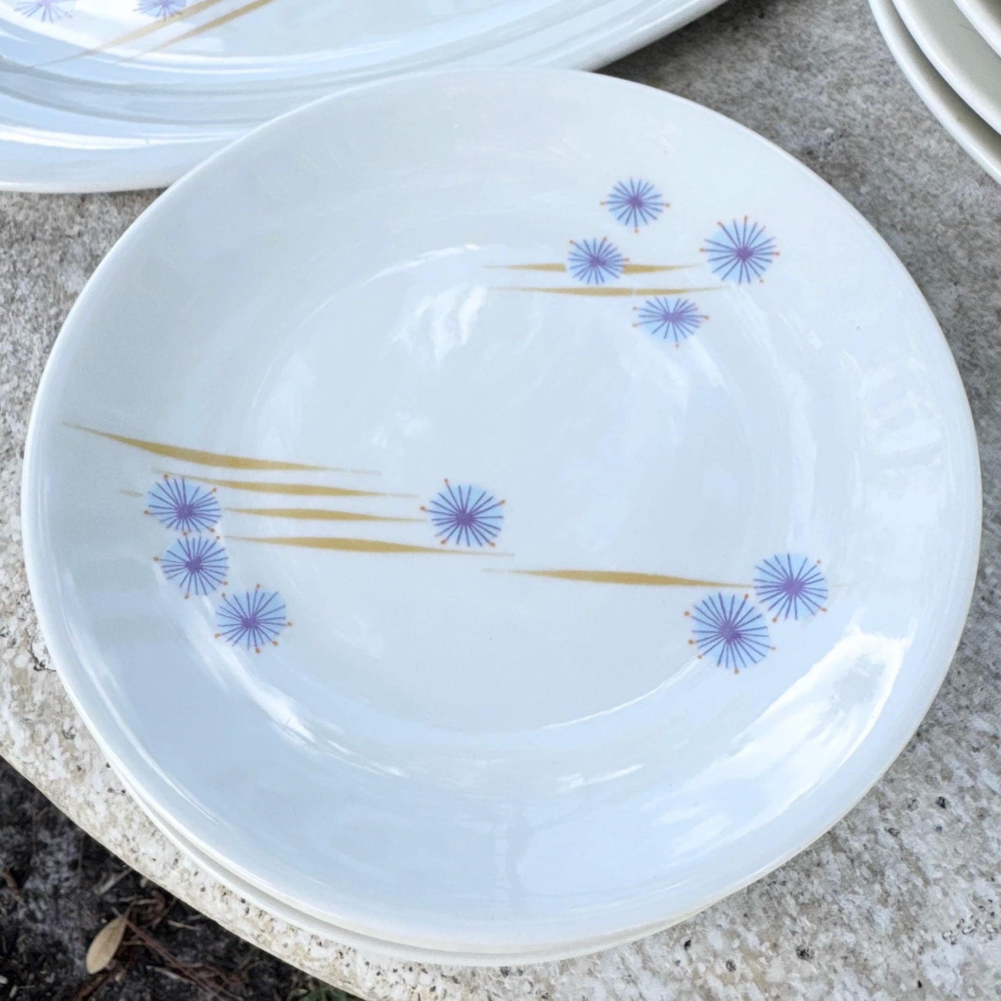 Mid Century Modern Iroquois Parasols Dish Set by Ben Seibel - 11 Pieces Dolphin & Flamingo