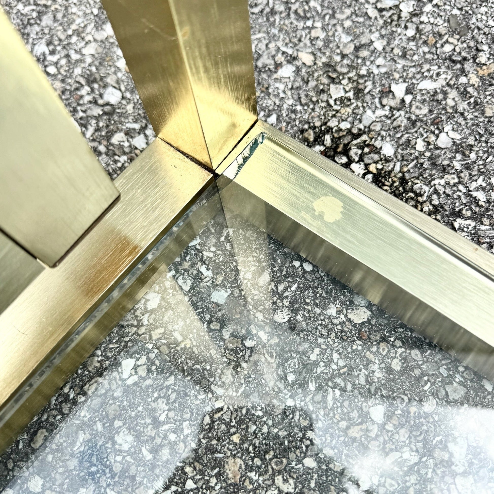 Hollywood Regency Brushed Gold Etagere Dolphin & Flamingo