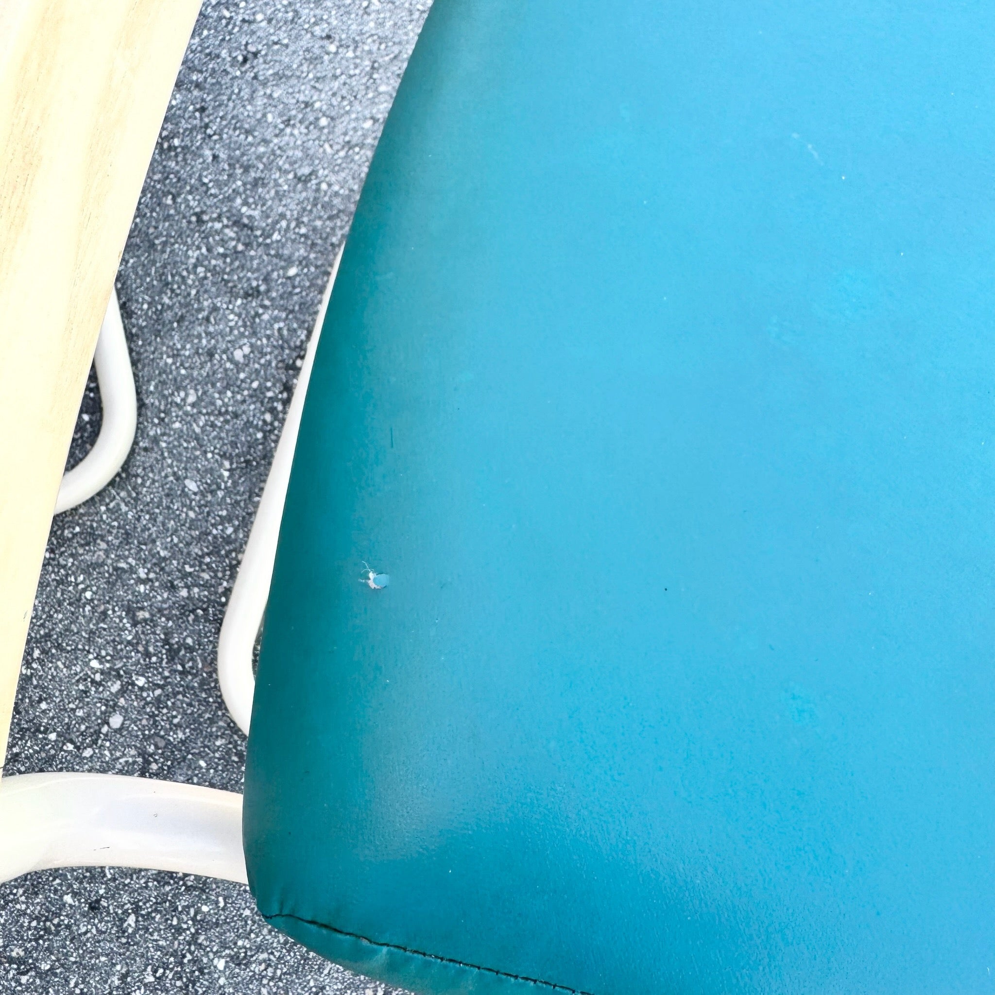Postmodern Teal and Cream Cantilever Dining Chairs by Chromcraft - Set of 4 Dolphin & Flamingo