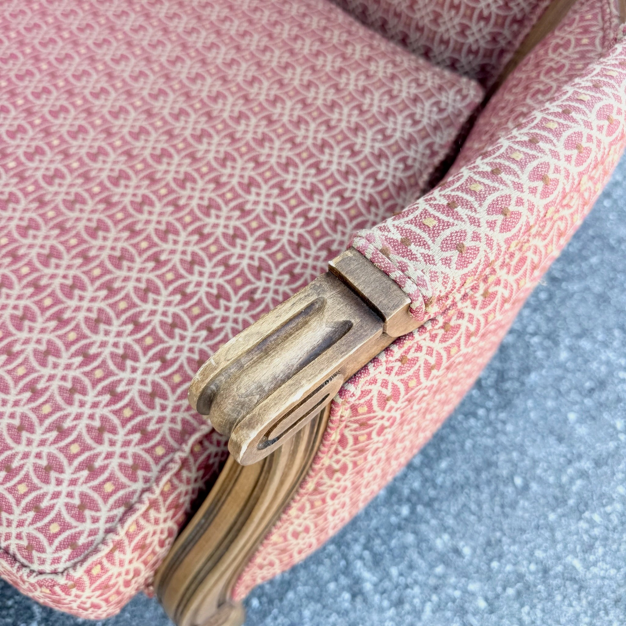Vintage French Provincial Lounge Chairs by Ethan Allen - A Pair Dolphin & Flamingo
