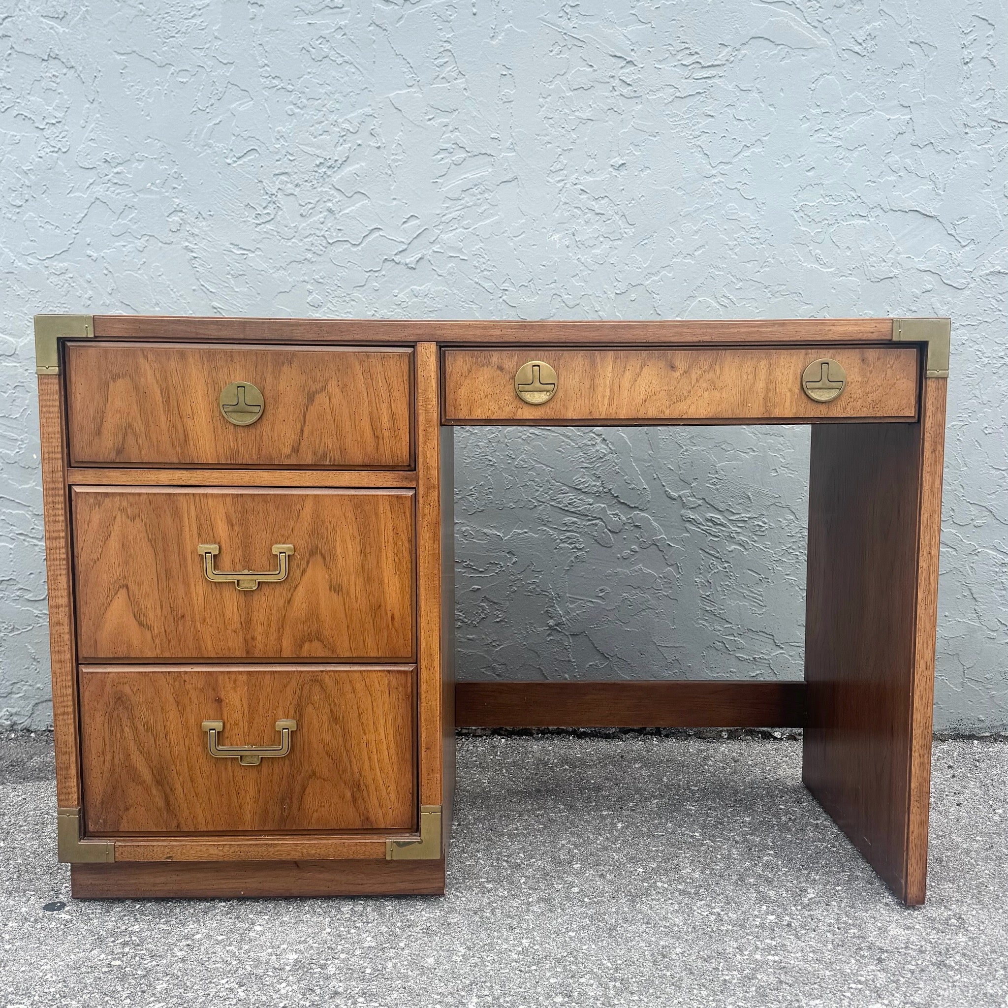 Vintage Huntley Campaign Desk by Thomasville Dolphin & Flamingo
