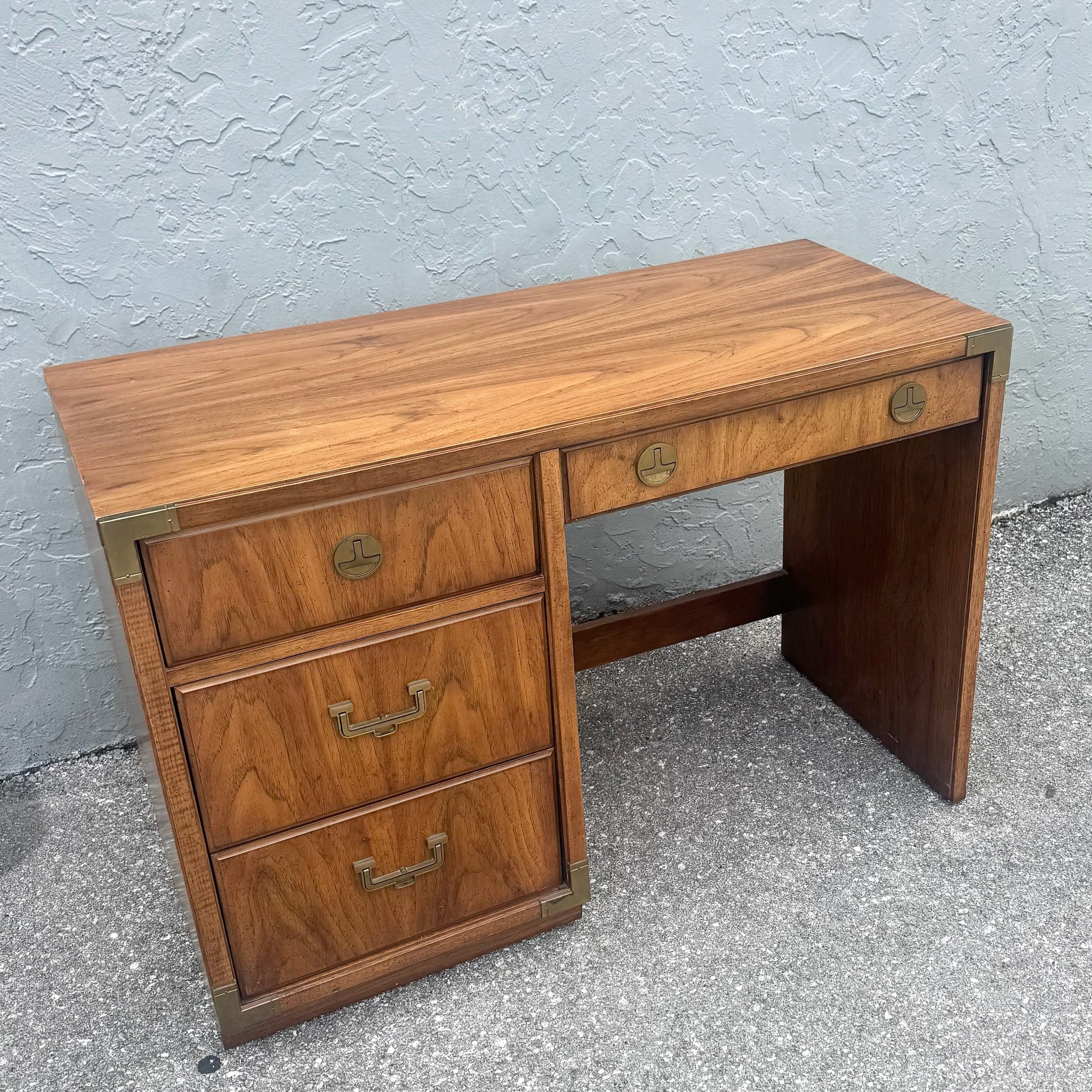 Vintage Huntley Campaign Desk by Thomasville Dolphin & Flamingo