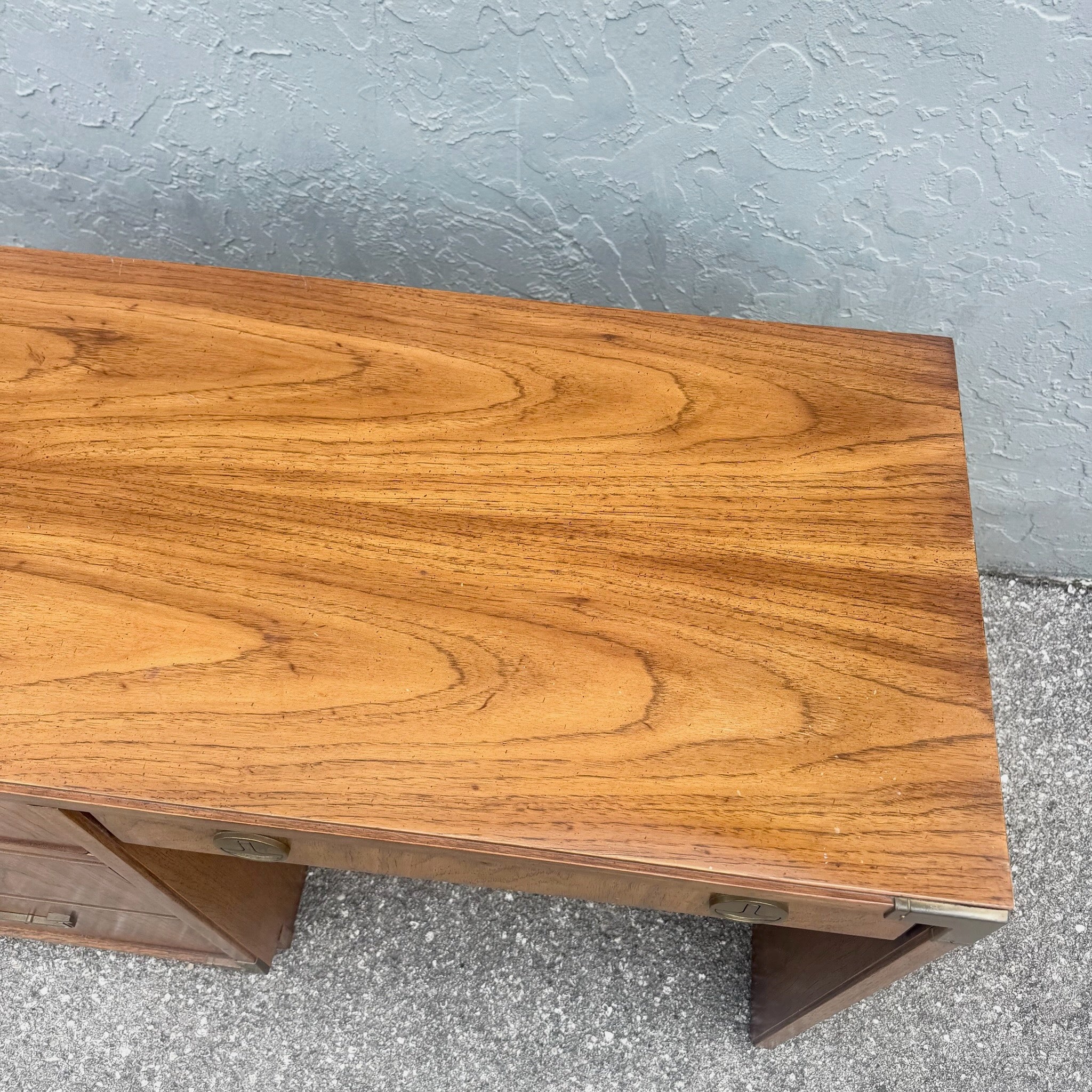 Vintage Huntley Campaign Desk by Thomasville Dolphin & Flamingo