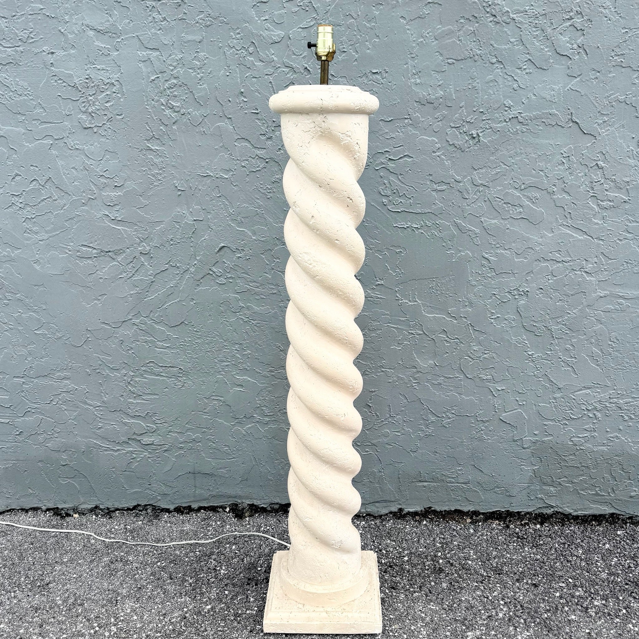 Postmodern Michael Taylor Style Ceramic Swirl Floor Lamp Dolphin & Flamingo
