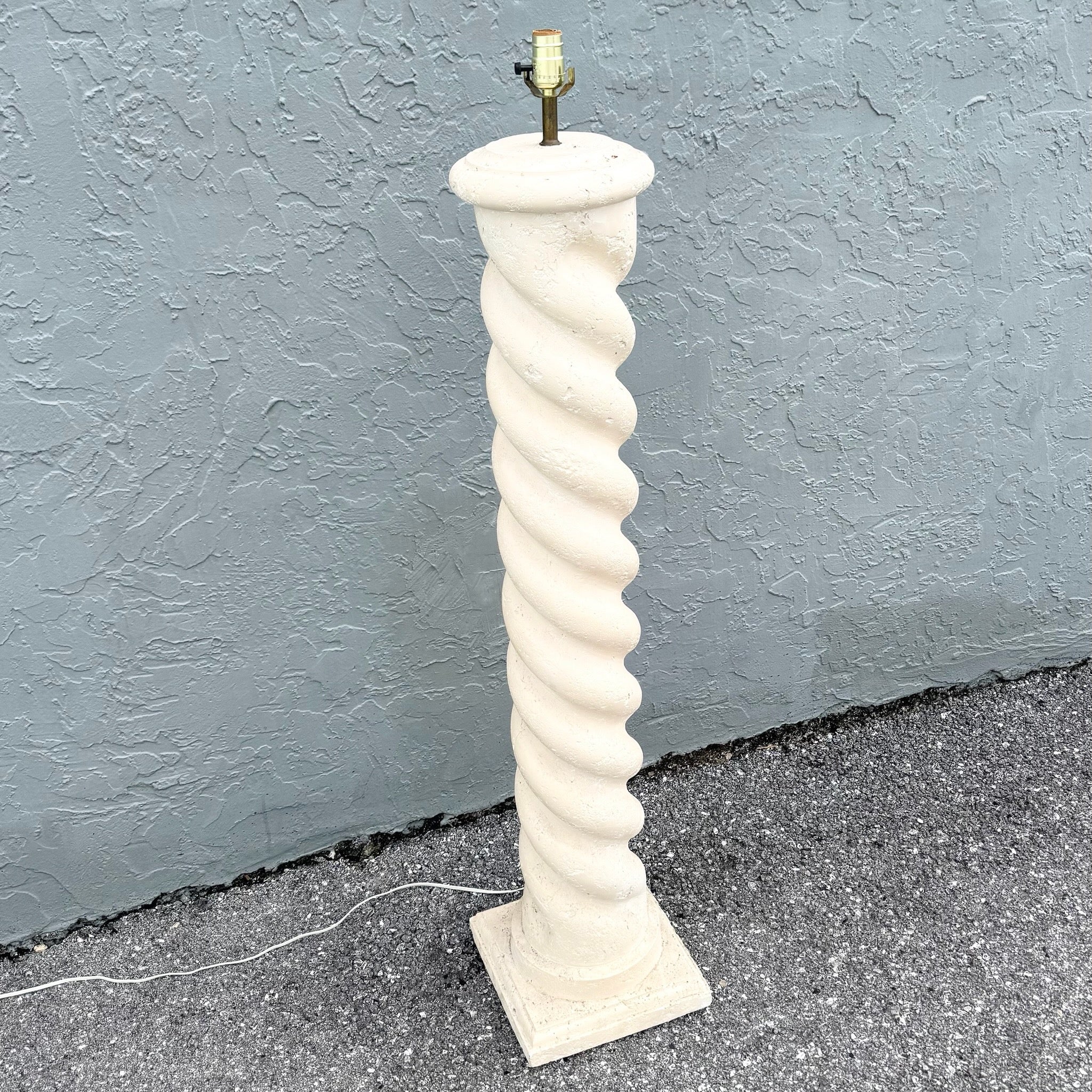 Postmodern Michael Taylor Style Ceramic Swirl Floor Lamp Dolphin & Flamingo