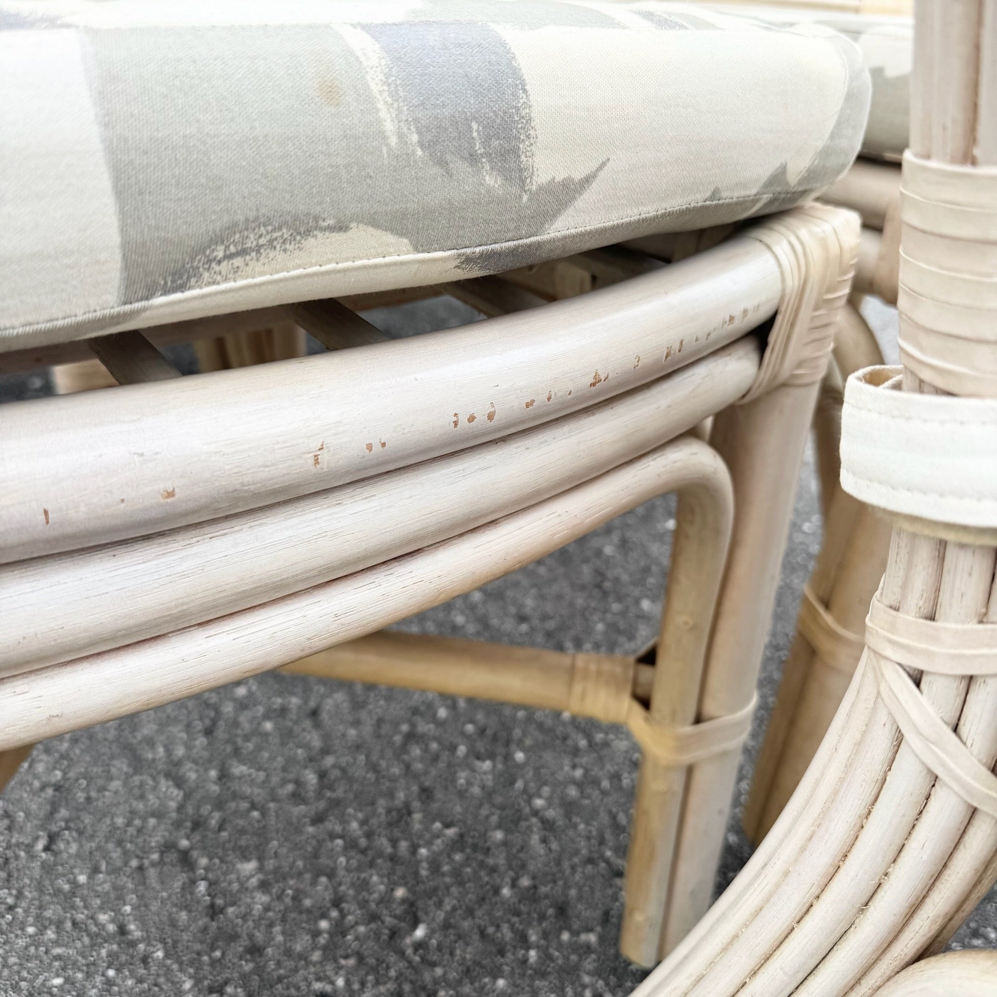 Boho Chic Sculpted Leaf Back Pencil Reed Dining Chairs - Set of 6 Dolphin & Flamingo