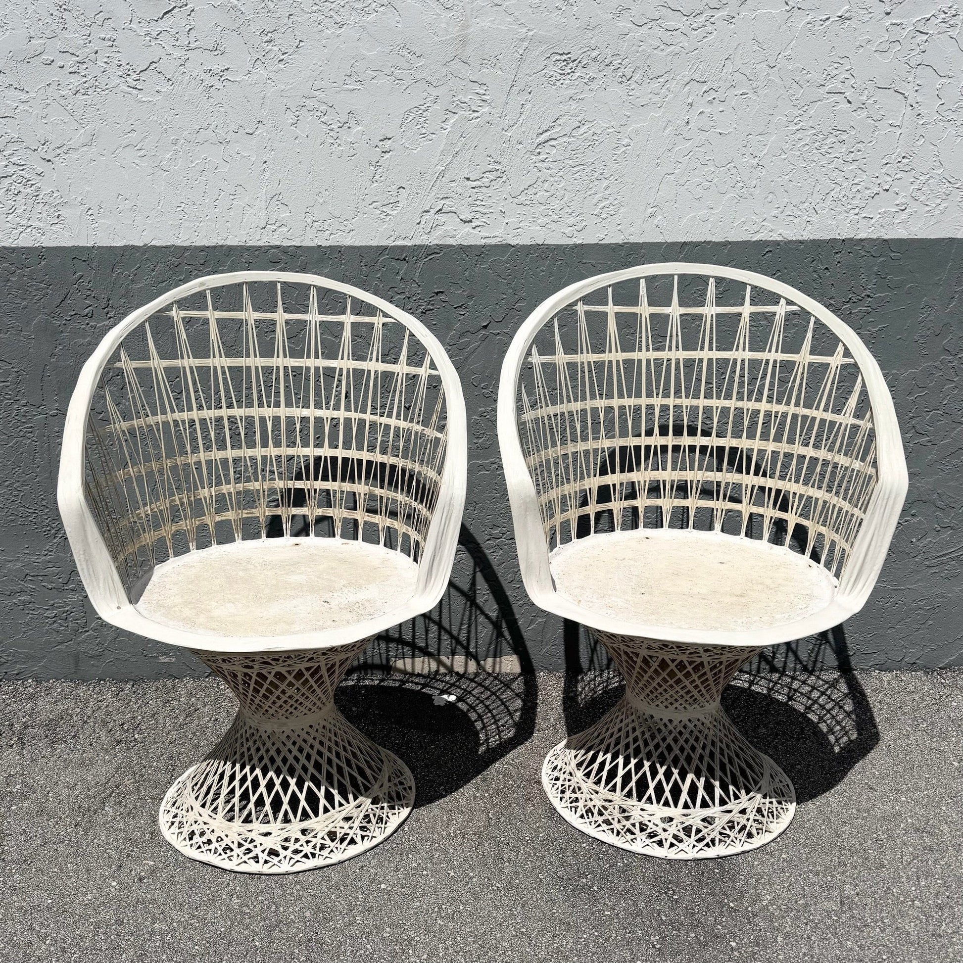 Mid Century Modern Spun Fiberglass Bistro Set - 3 Pieces Dolphin & Flamingo