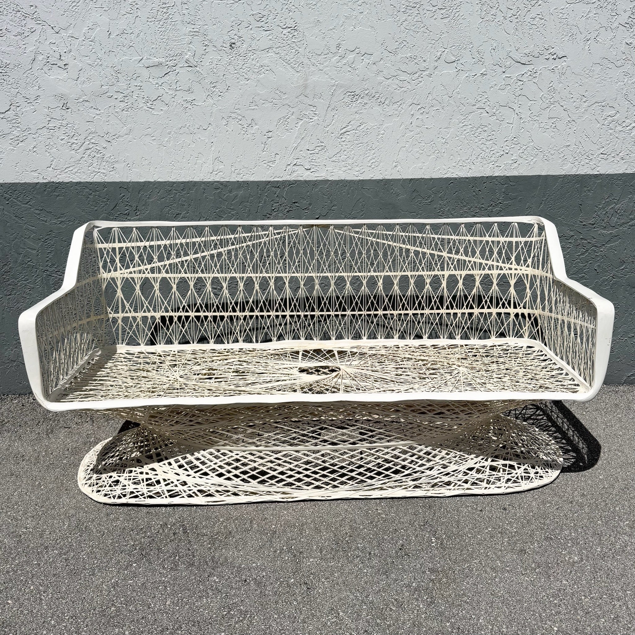 Mid Century Modern Spun Fiberglass Sofa Dolphin & Flamingo