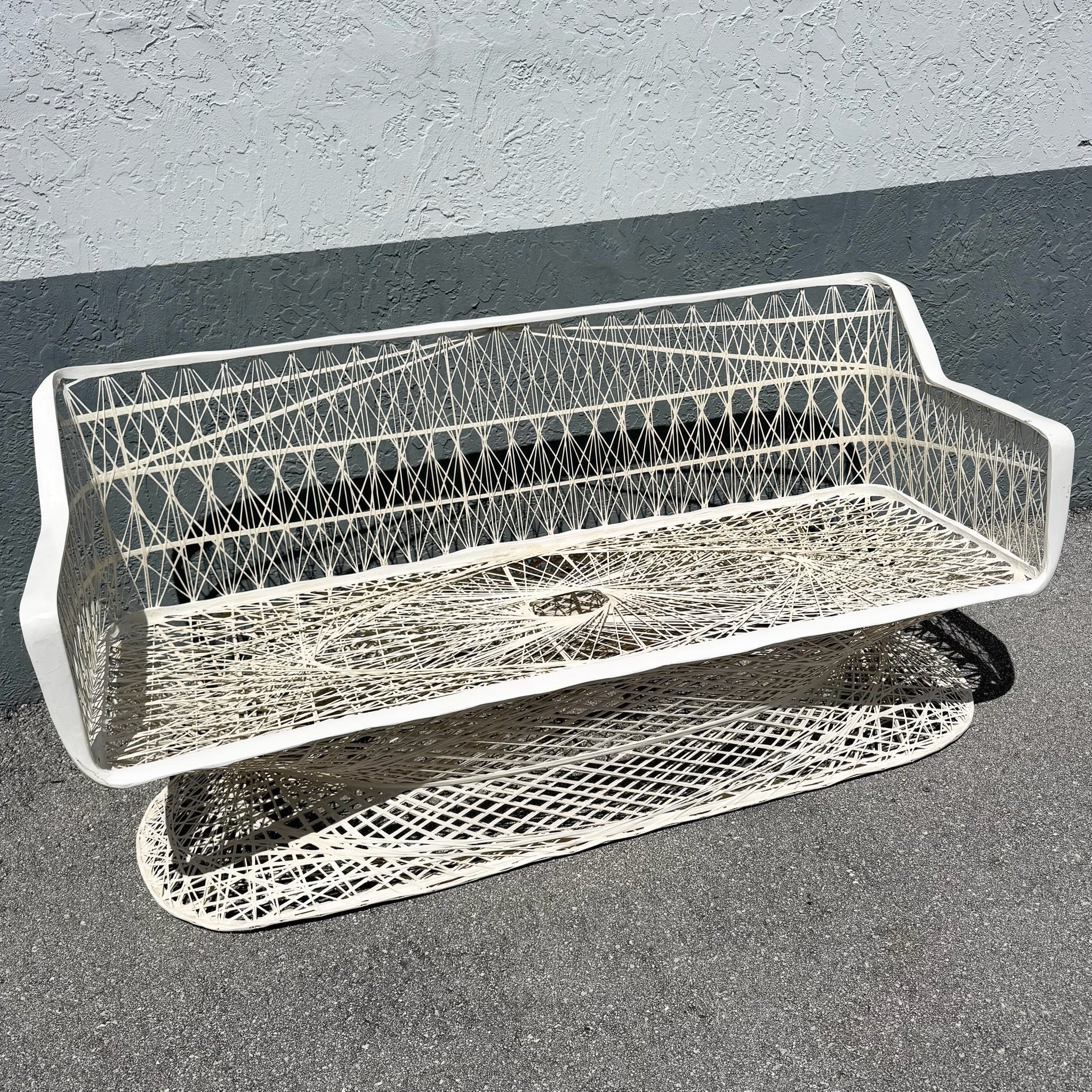 Mid Century Modern Spun Fiberglass Sofa Dolphin & Flamingo