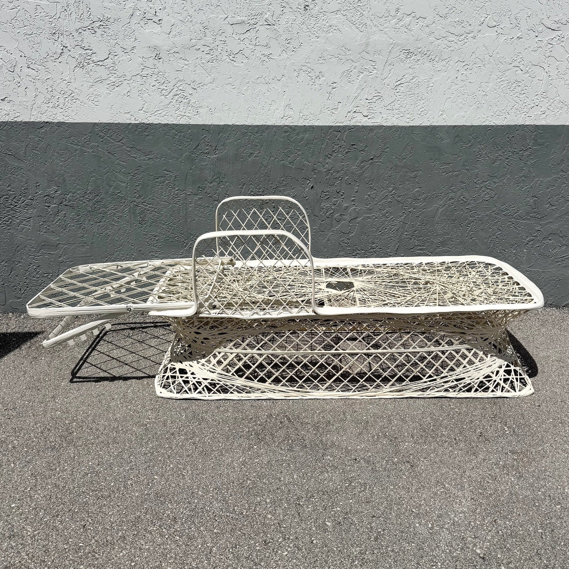 Mid Century Modern Spun Fiberglass Adjustable Chaise Dolphin & Flamingo