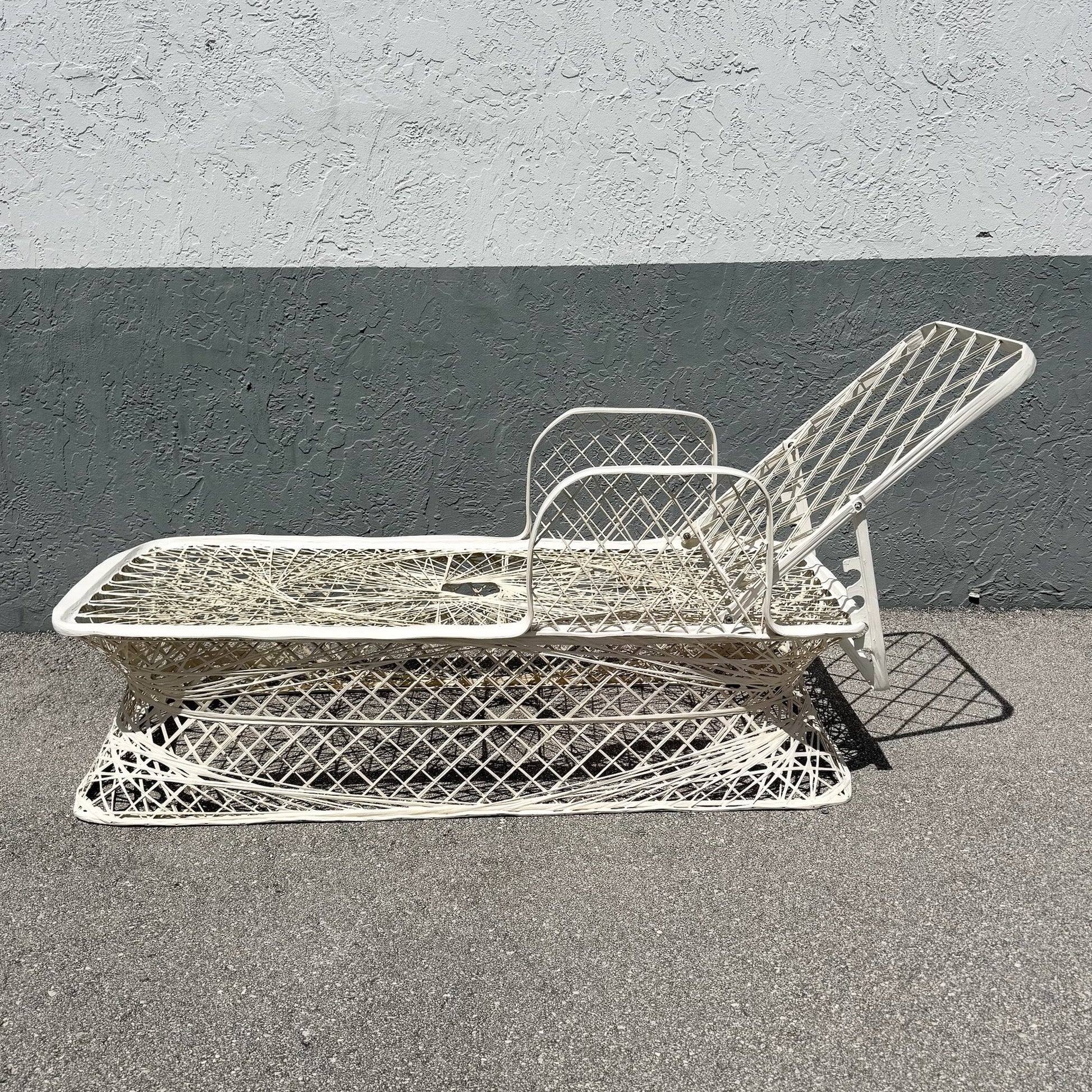 Mid Century Modern Spun Fiberglass Adjustable Chaise Dolphin & Flamingo